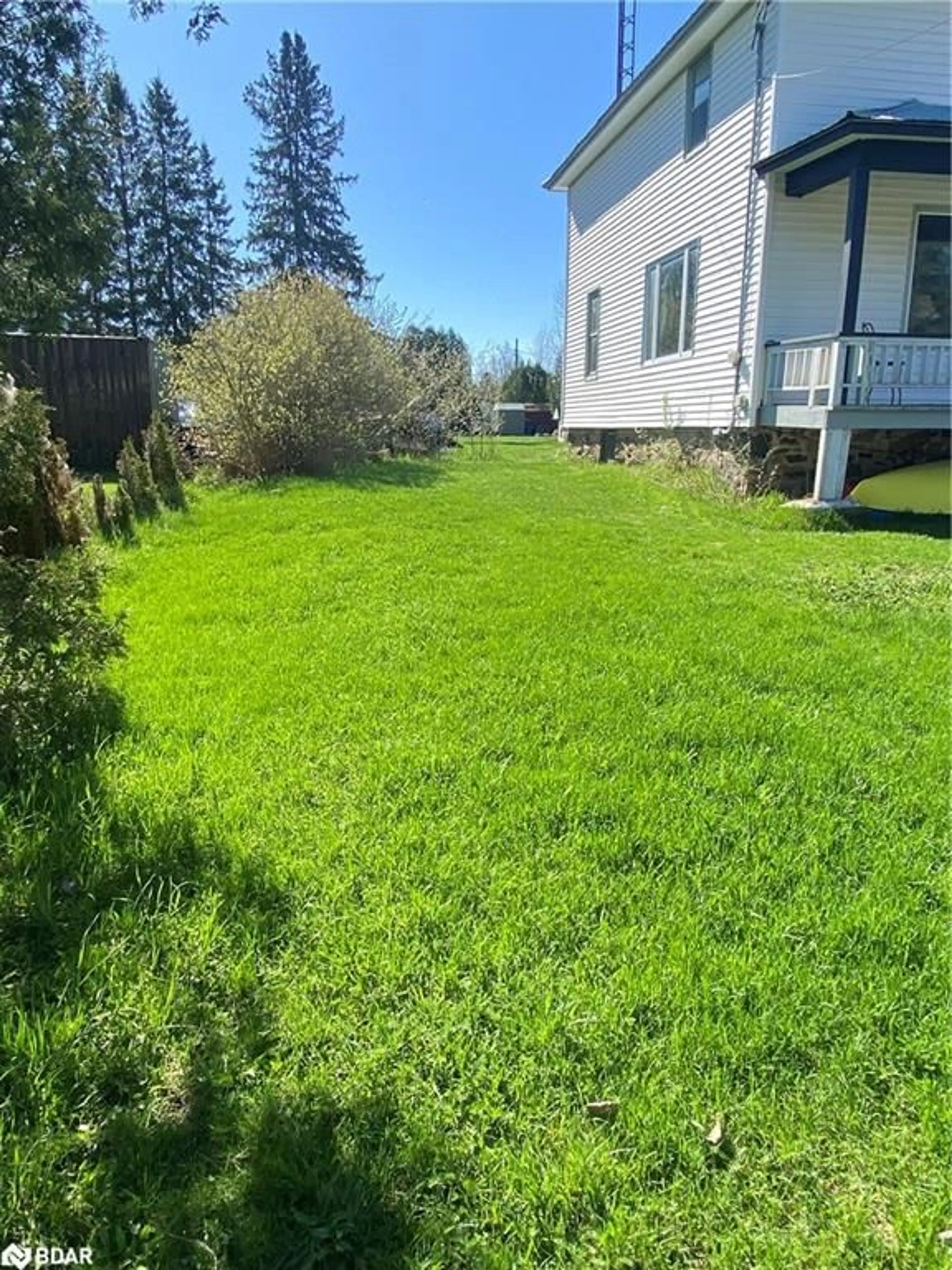 Frontside or backside of a home, the fenced backyard for 2251 Hwy 124 Hwy, Dunchurch Ontario P0A 1G0