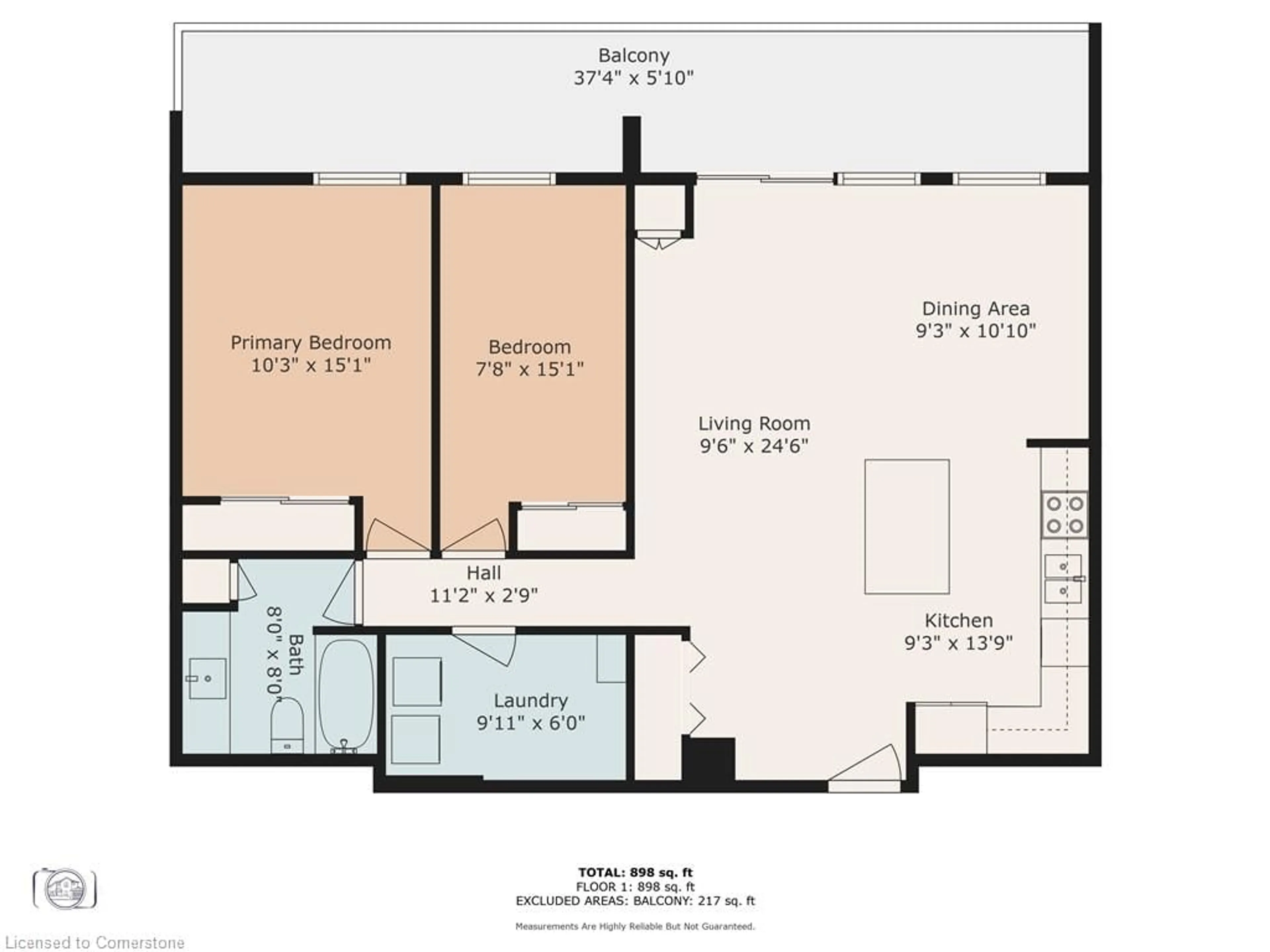 Floor plan for 81 Church St #1603, Kitchener Ontario N2G 4M1