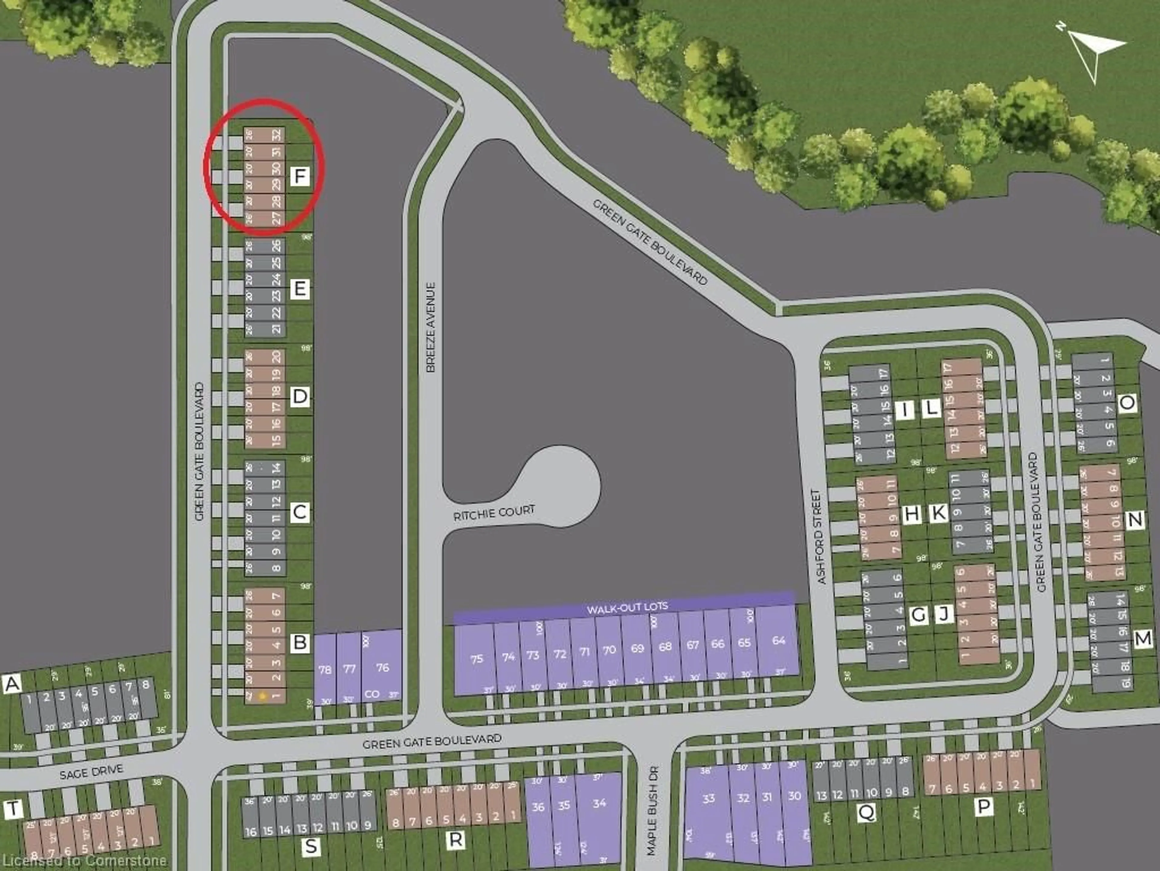 Picture of a map for LOT F29 Green Gate Blvd, Cambridge Ontario N1T 2C5