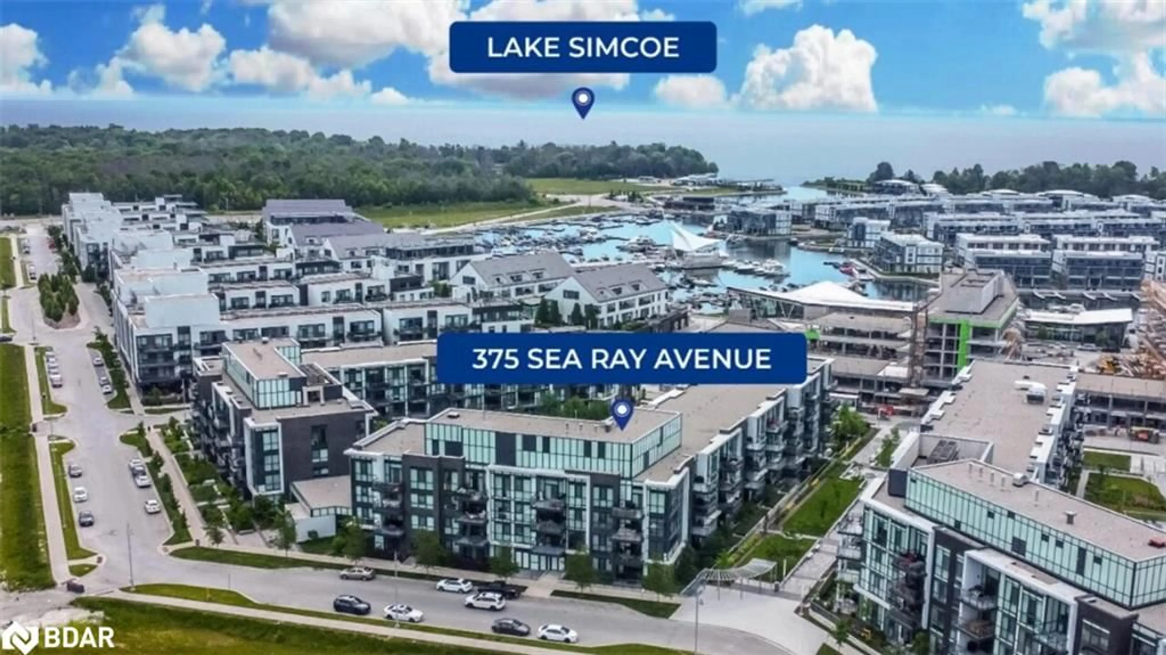 A pic from exterior of the house or condo, lake for 375 Sea Ray Ave #410, Innisfil Ontario L9S 0N9