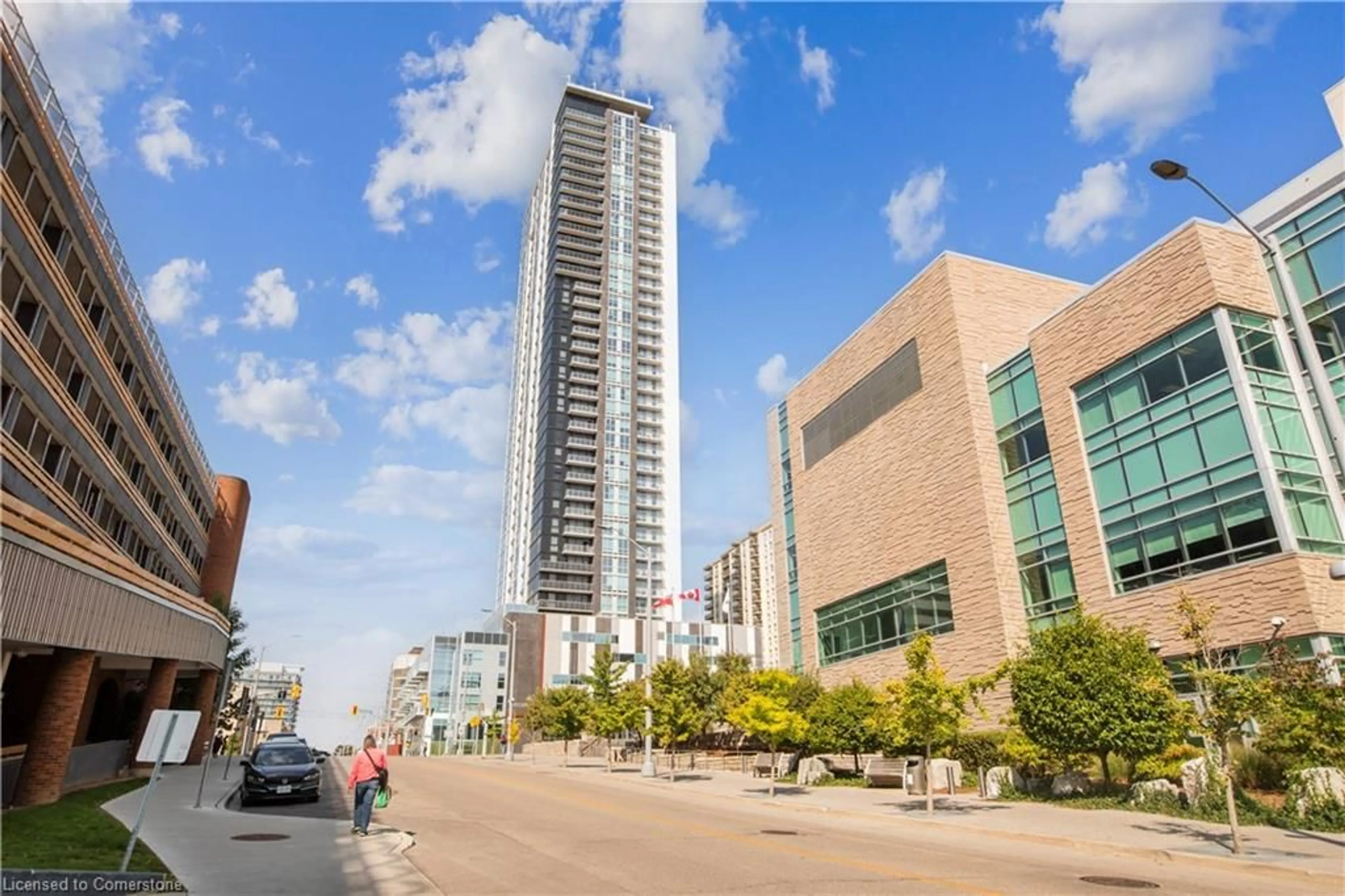 A pic from exterior of the house or condo, the view of city buildings for 60 Frederick St #3713, Kitchener Ontario N2H 0C7