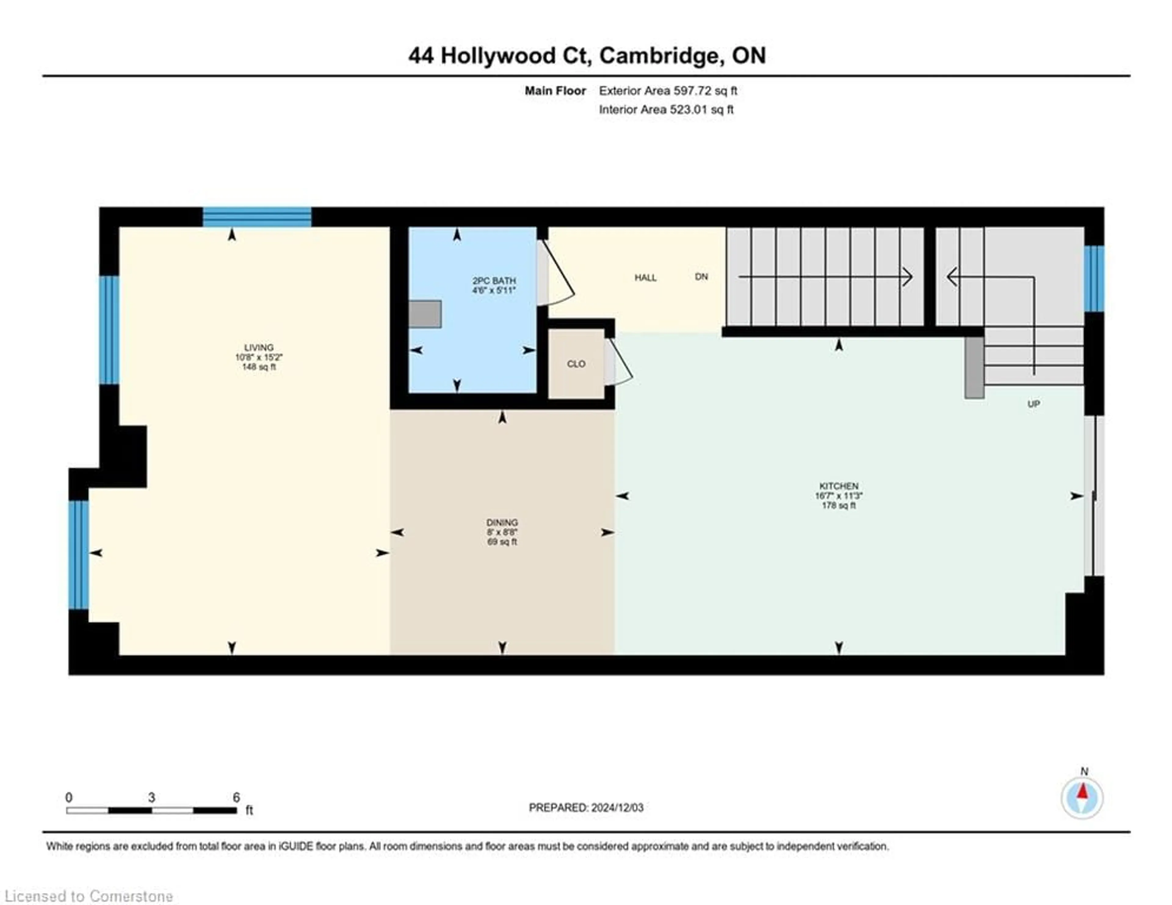 Floor plan for 44 Hollywood Crt, Cambridge Ontario N1R 8J8