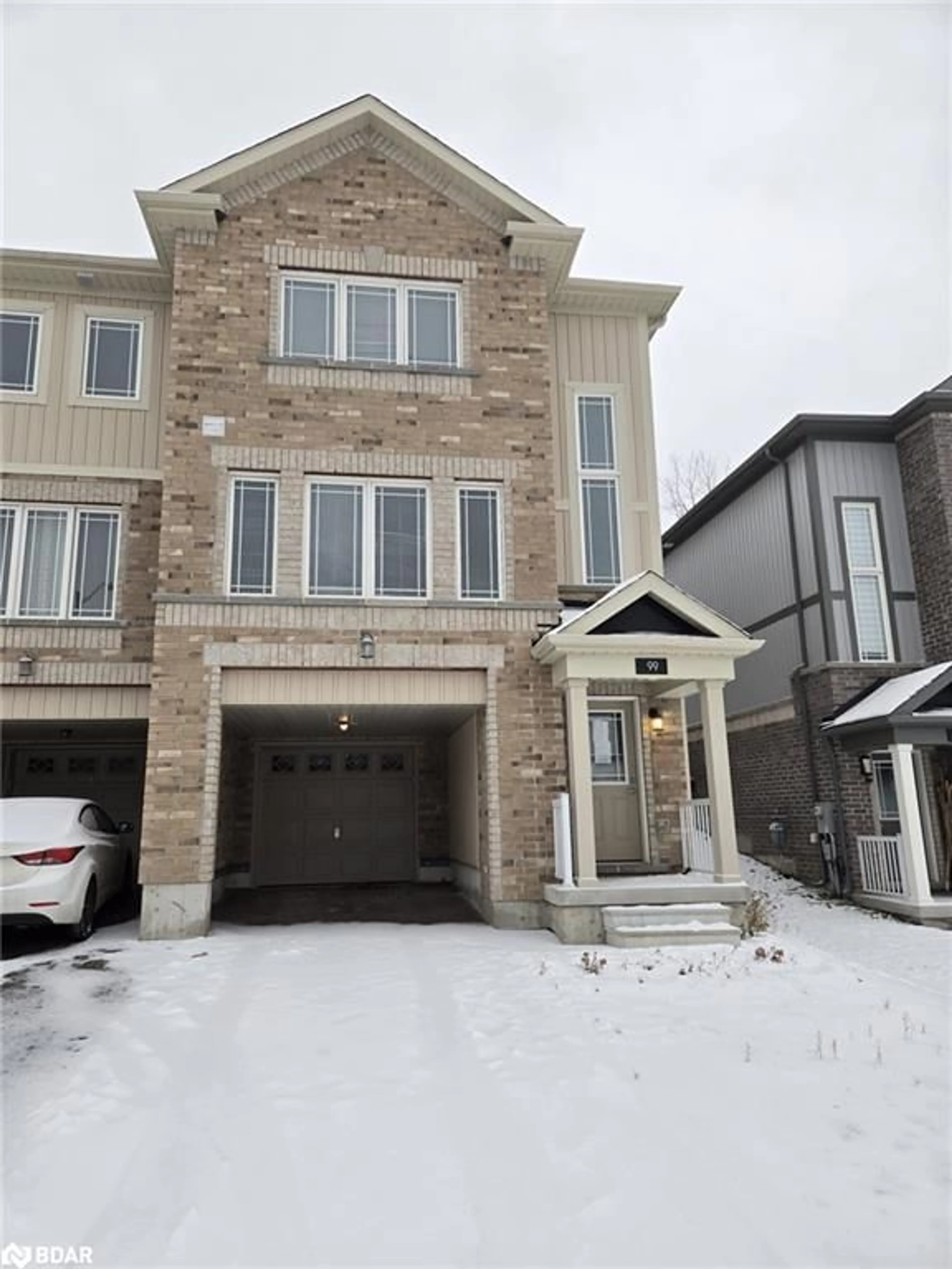 A pic from exterior of the house or condo, the street view for 99 Frank's Way, Barrie Ontario L4N 3J1