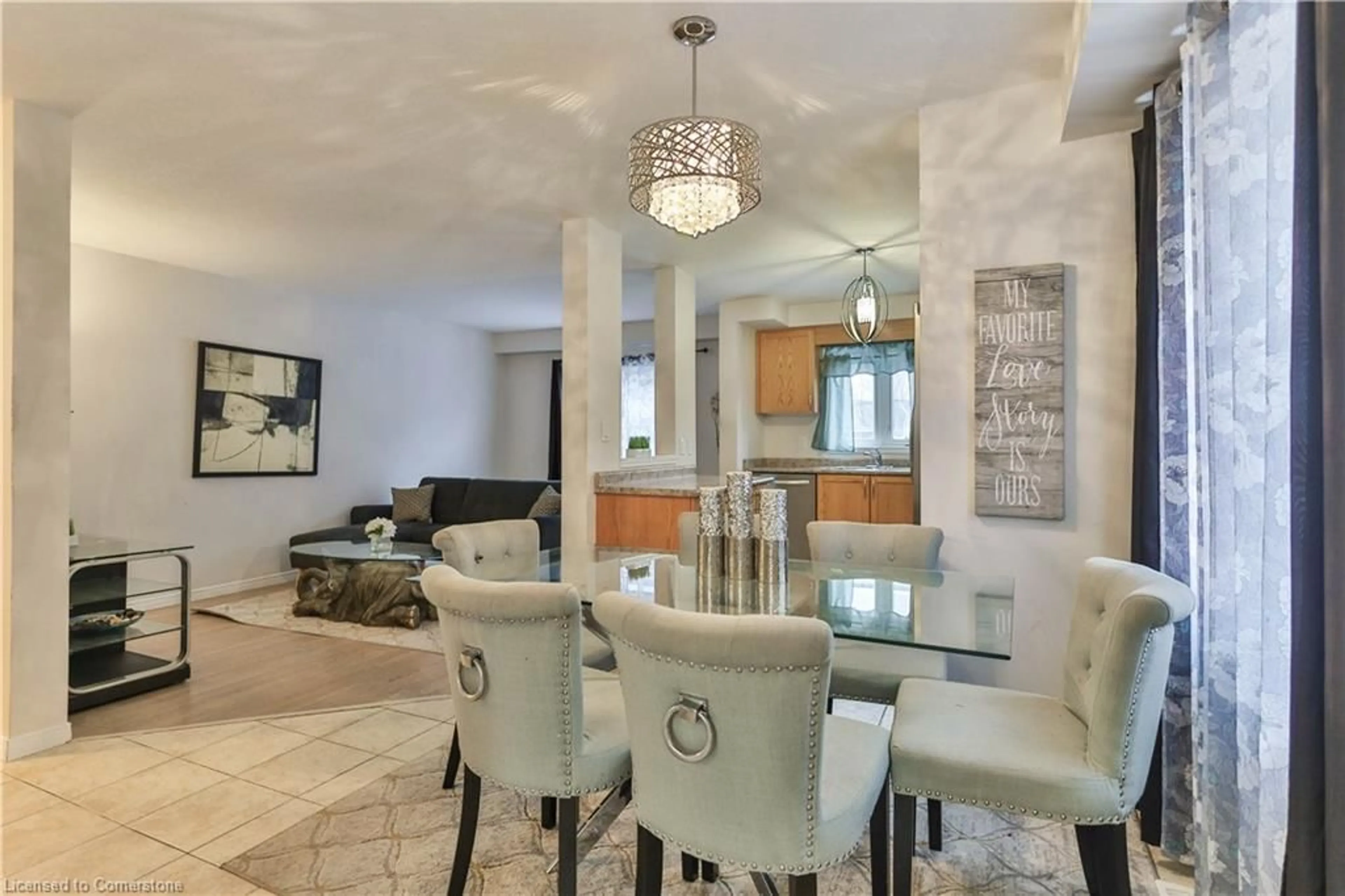 Dining room, ceramic floors for 20 Basswood Rd, Simcoe Ontario N3Y 0E1