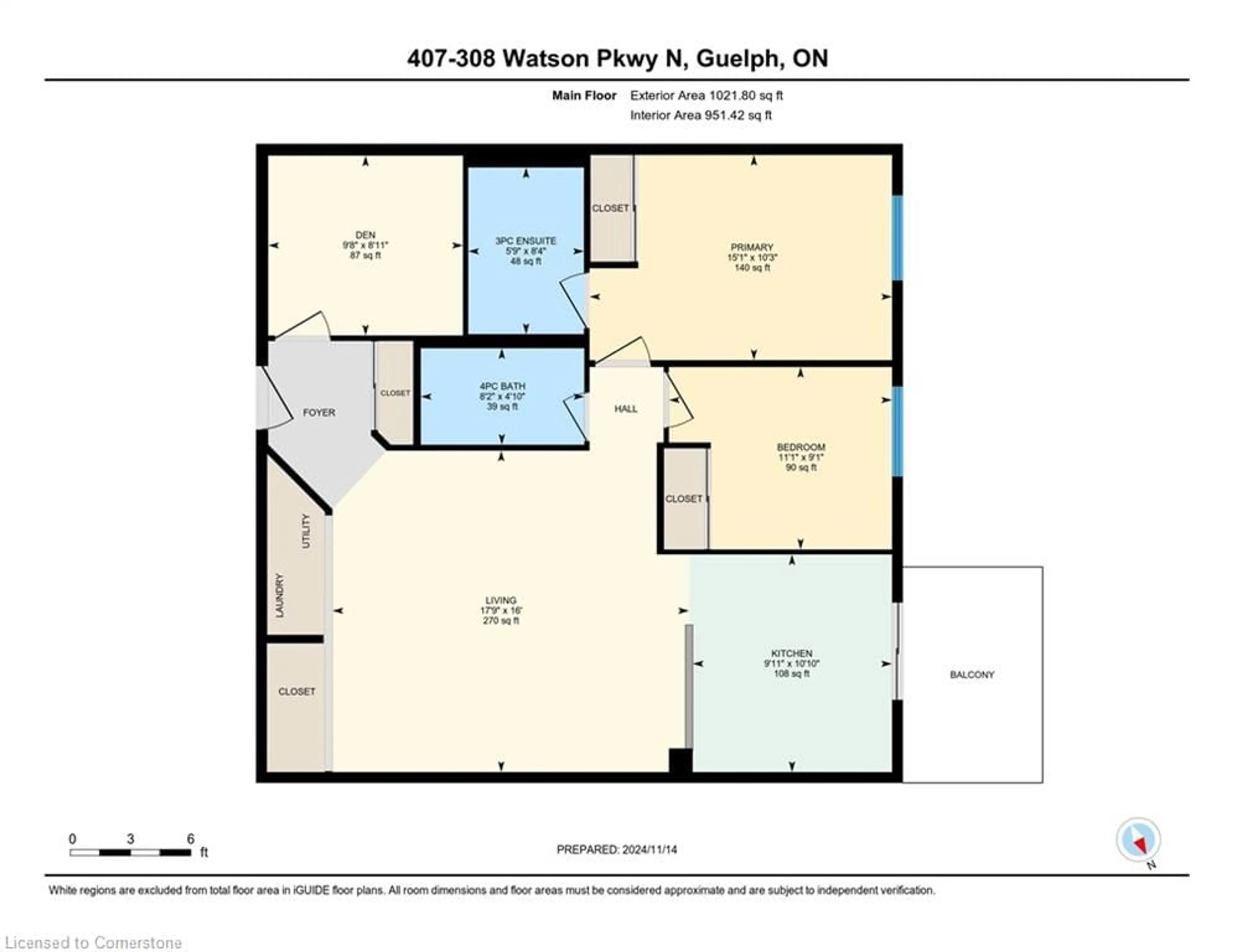 Floor plan for 308 Watson Pky #407, Guelph Ontario N1E 0G7