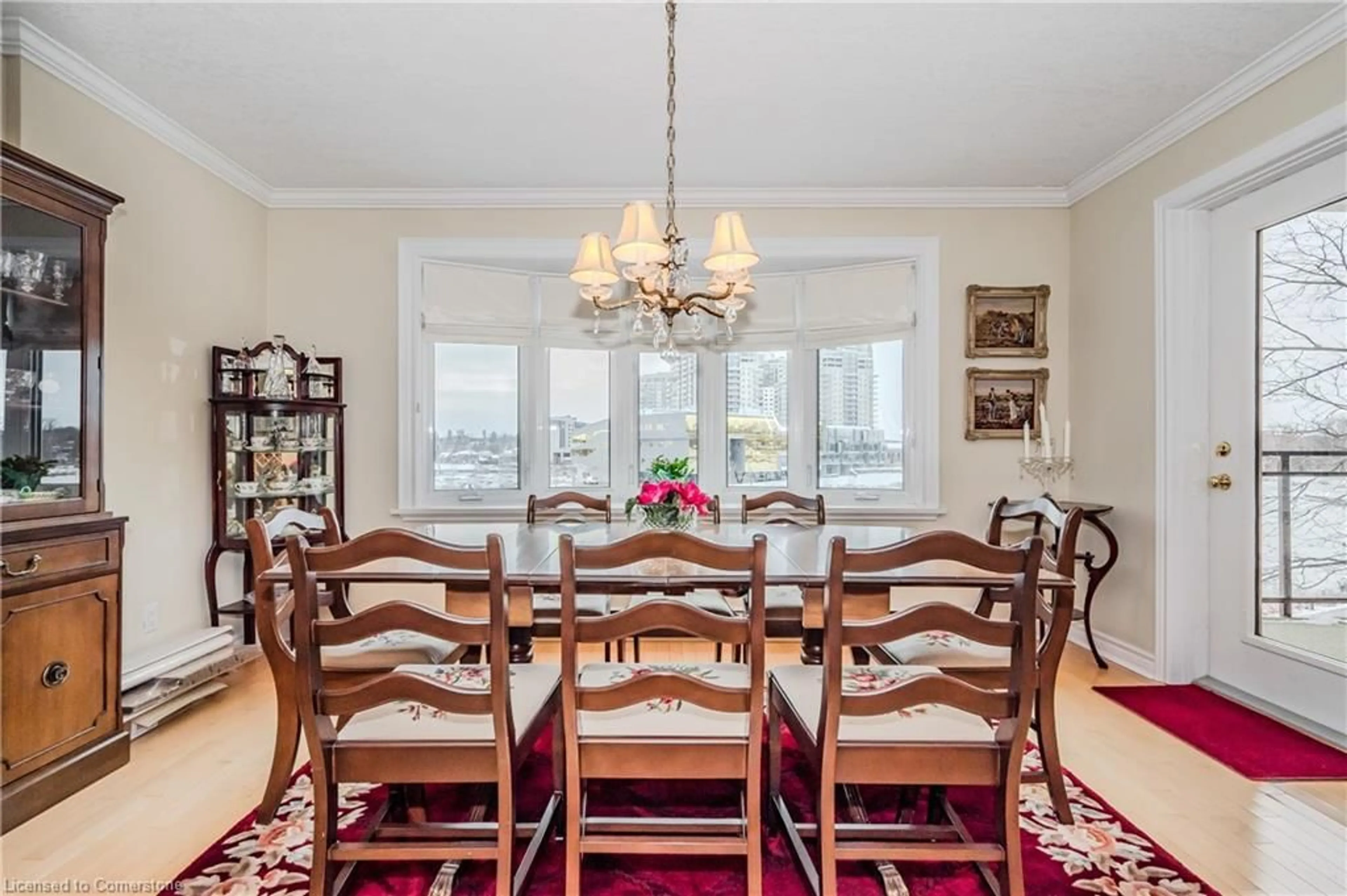 Dining room, wood floors, cottage for 43 Caroline St #302, Waterloo Ontario N2L 2Y5