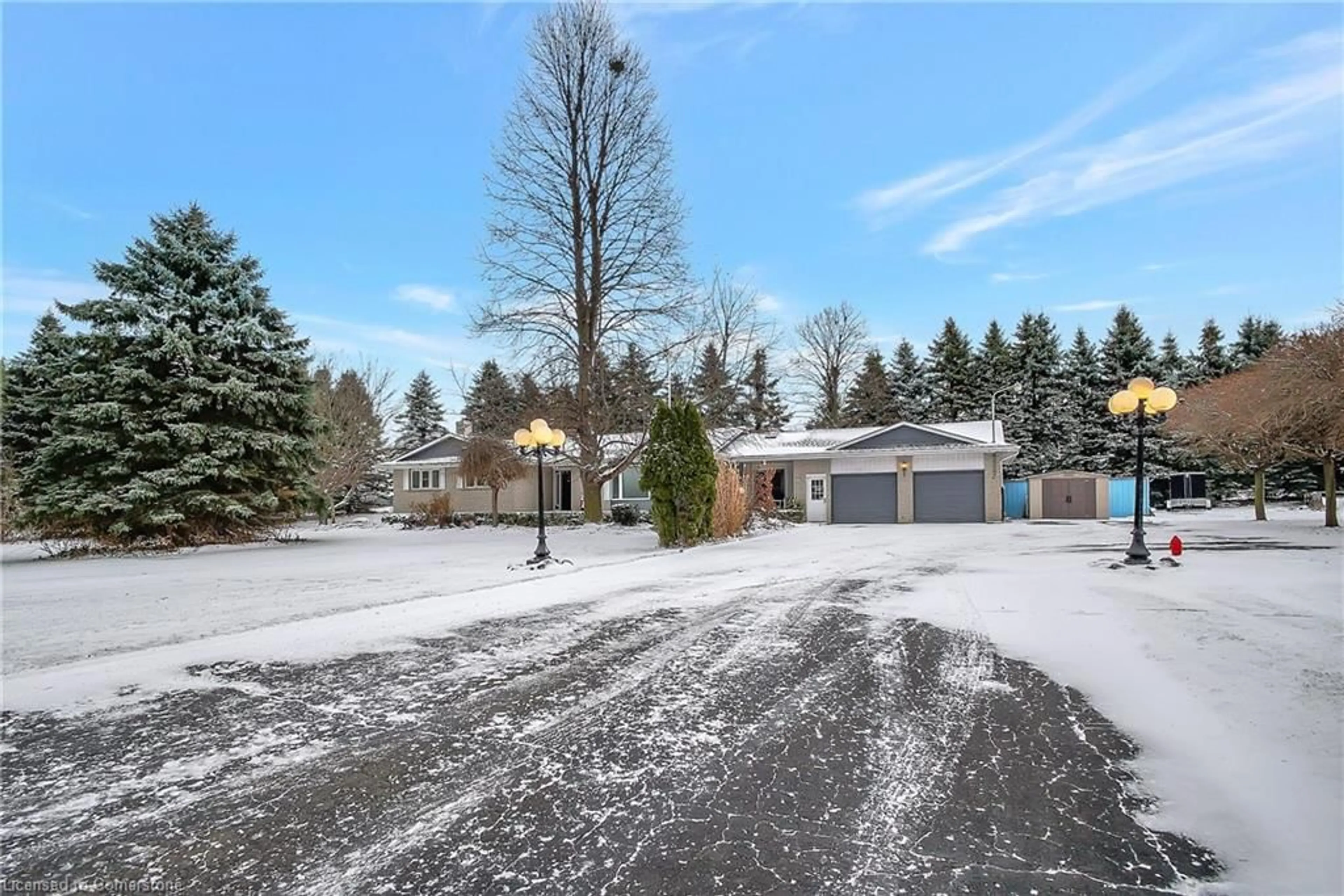 A pic from exterior of the house or condo, the fenced backyard for 715362 Oxford Rd 4, Woodstock Ontario N4S 7V9