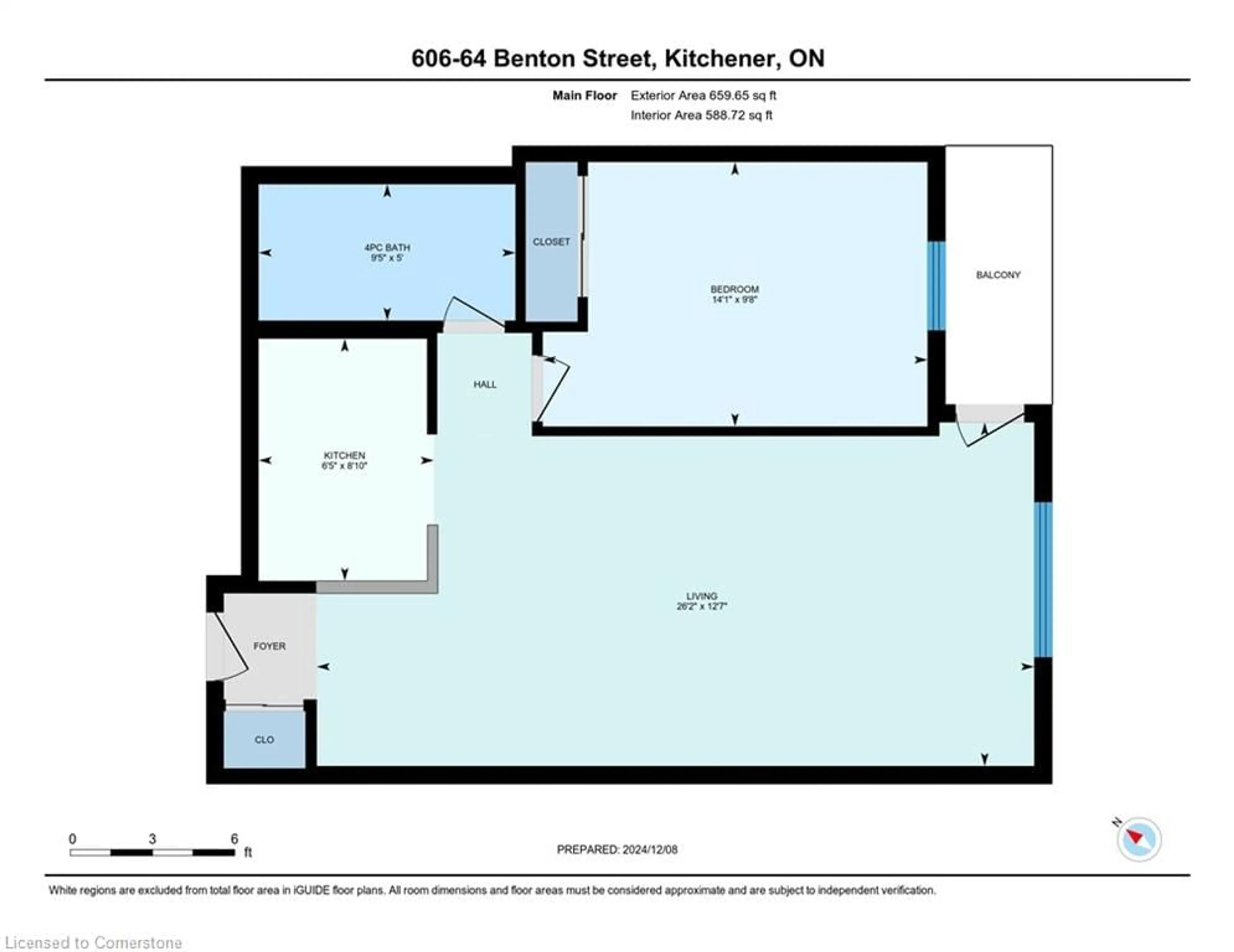 Floor plan for 64 Benton St #606, Kitchener Ontario N2G 4L9