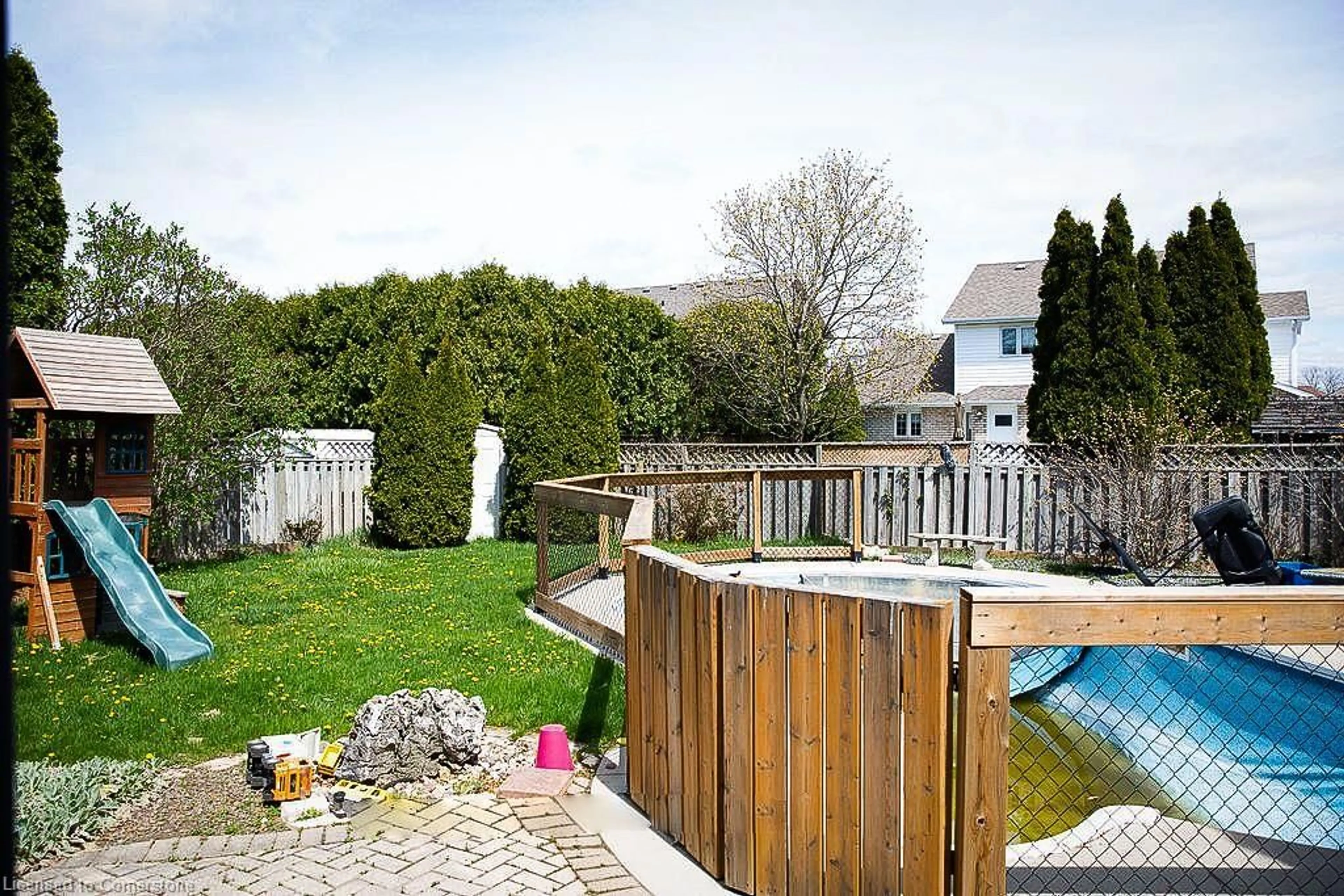 Patio, the fenced backyard for 199 Garden Path, Chatham Ontario N7L 5M2