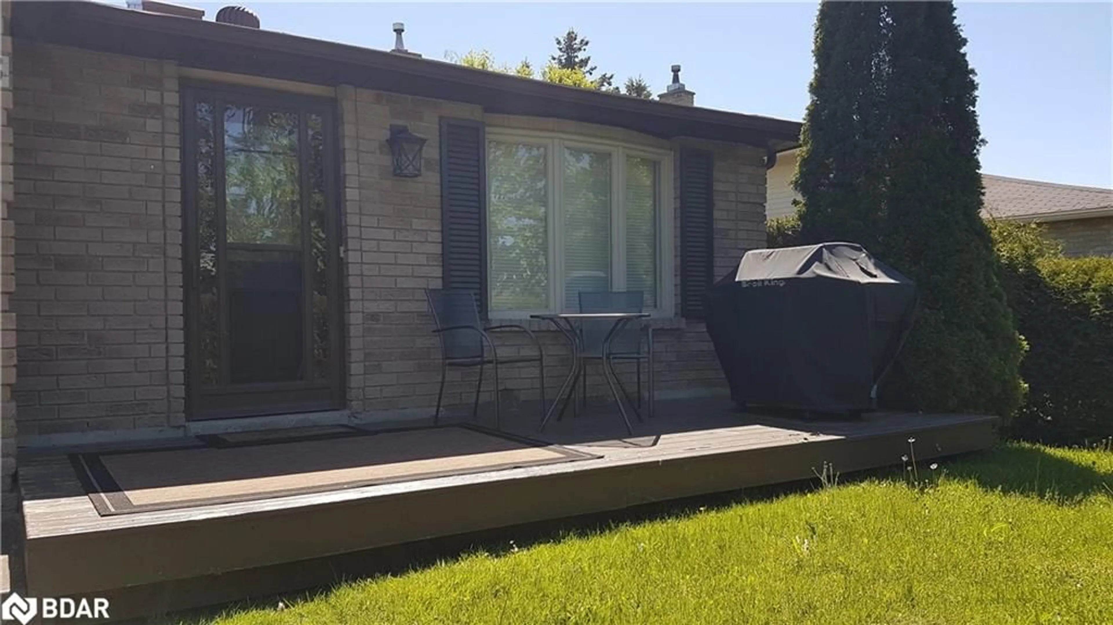 Patio, the fenced backyard for 243 Lillian Cres, Barrie Ontario L4N 5Y8