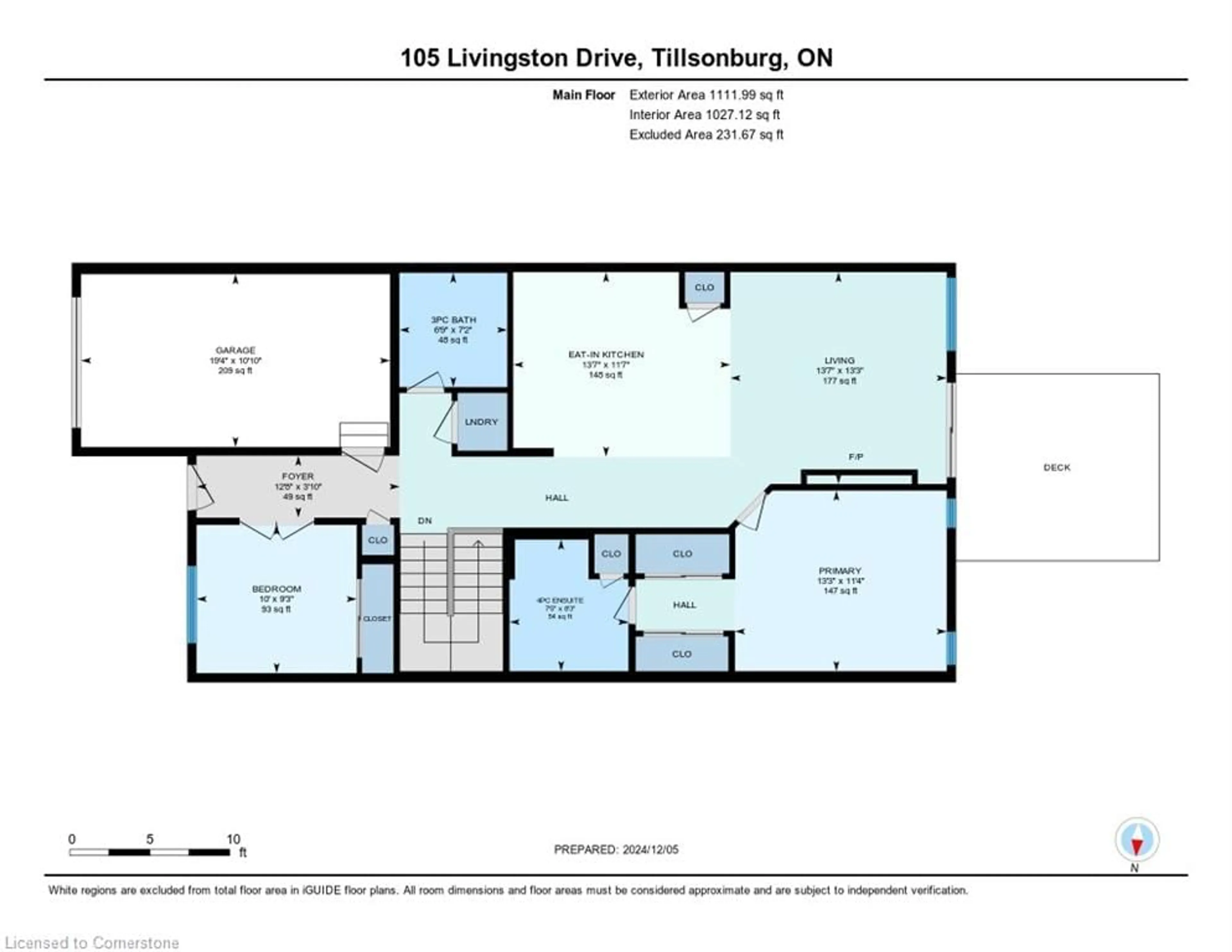 Floor plan for 105 Livingston Drive, Tillsonburg Ontario N4G 0J3