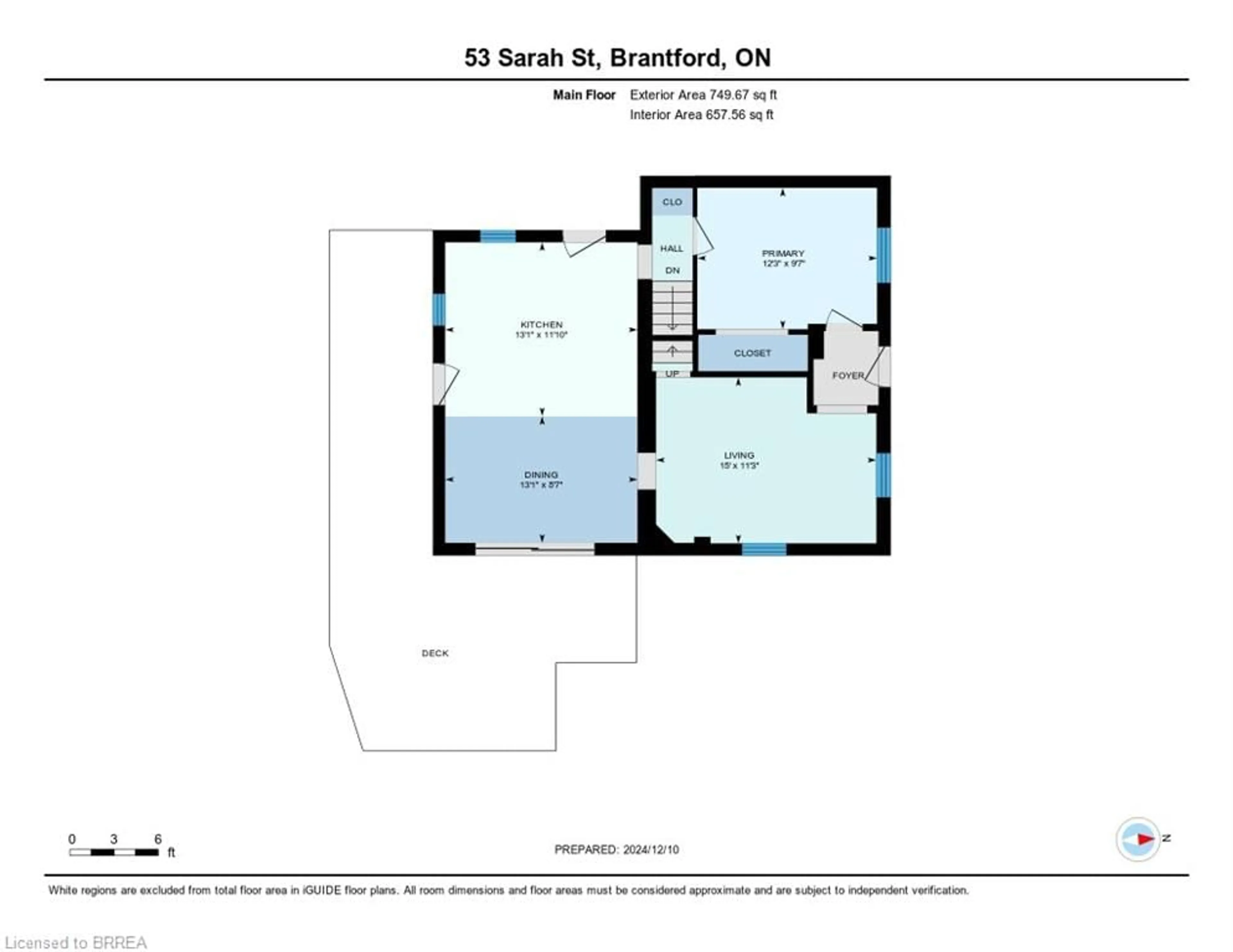 Floor plan for 53 Sarah St, Brantford Ontario N3S 2Z9