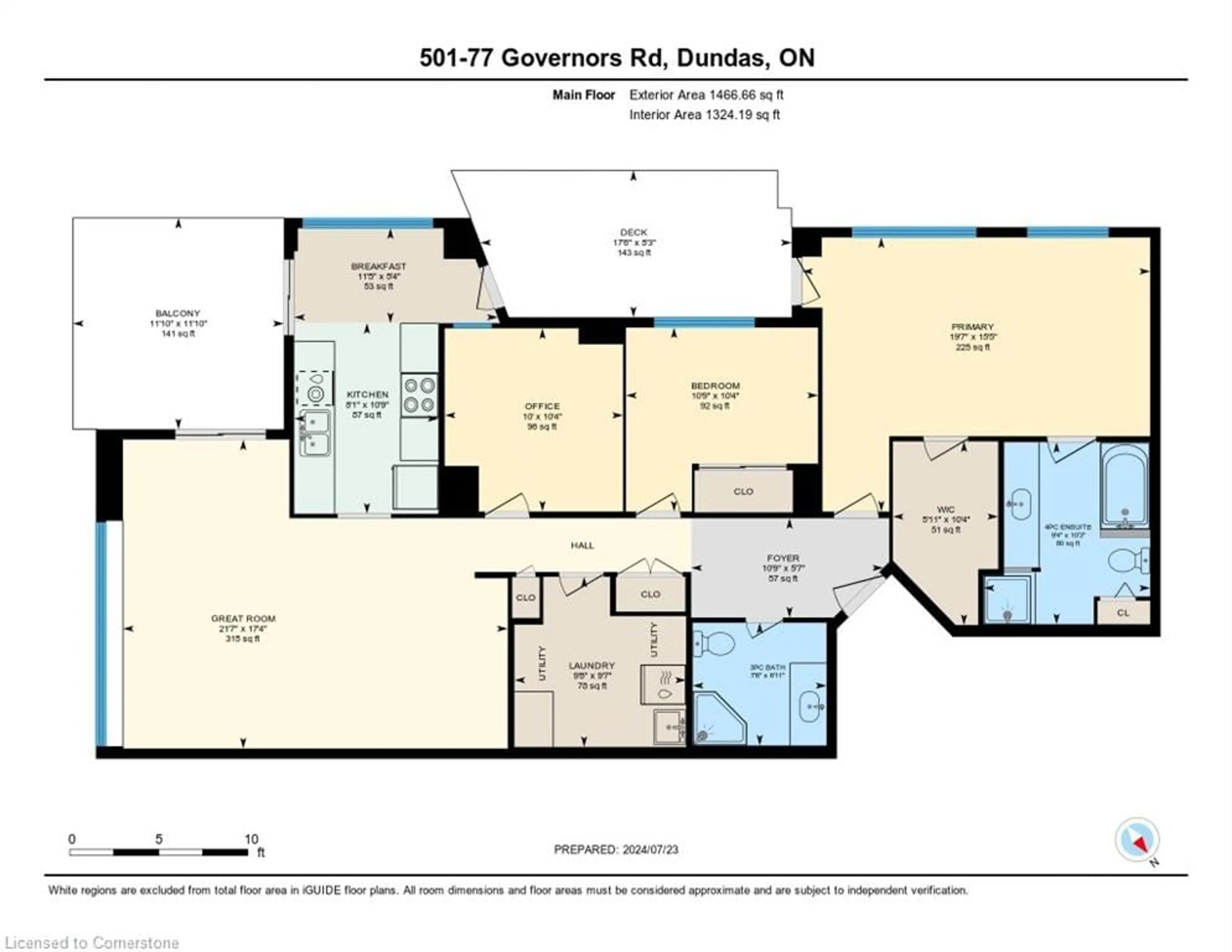 Floor plan for 77 Governors Rd #501, Dundas Ontario L9H 7N8