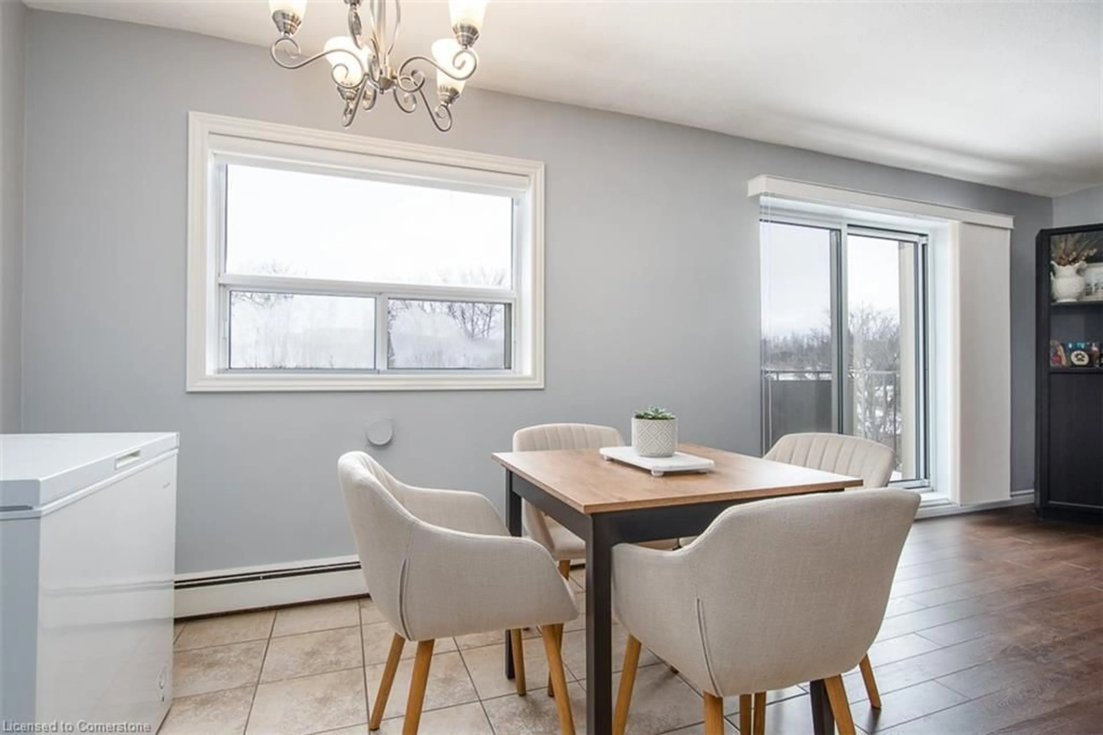 Dining room, wood floors, cottage for 283 Fairway Rd #504, Kitchener Ontario N2A 2P1