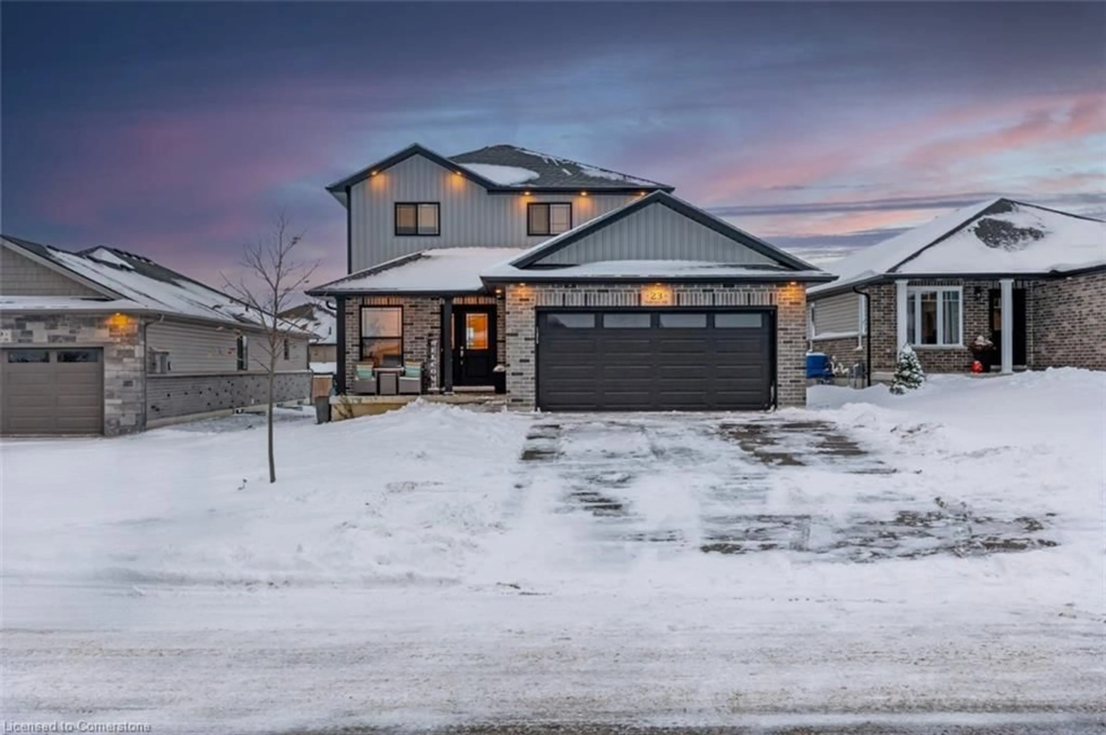 Frontside or backside of a home, the street view for 23 Tartan Dr, Embro Ontario N0J 1J0