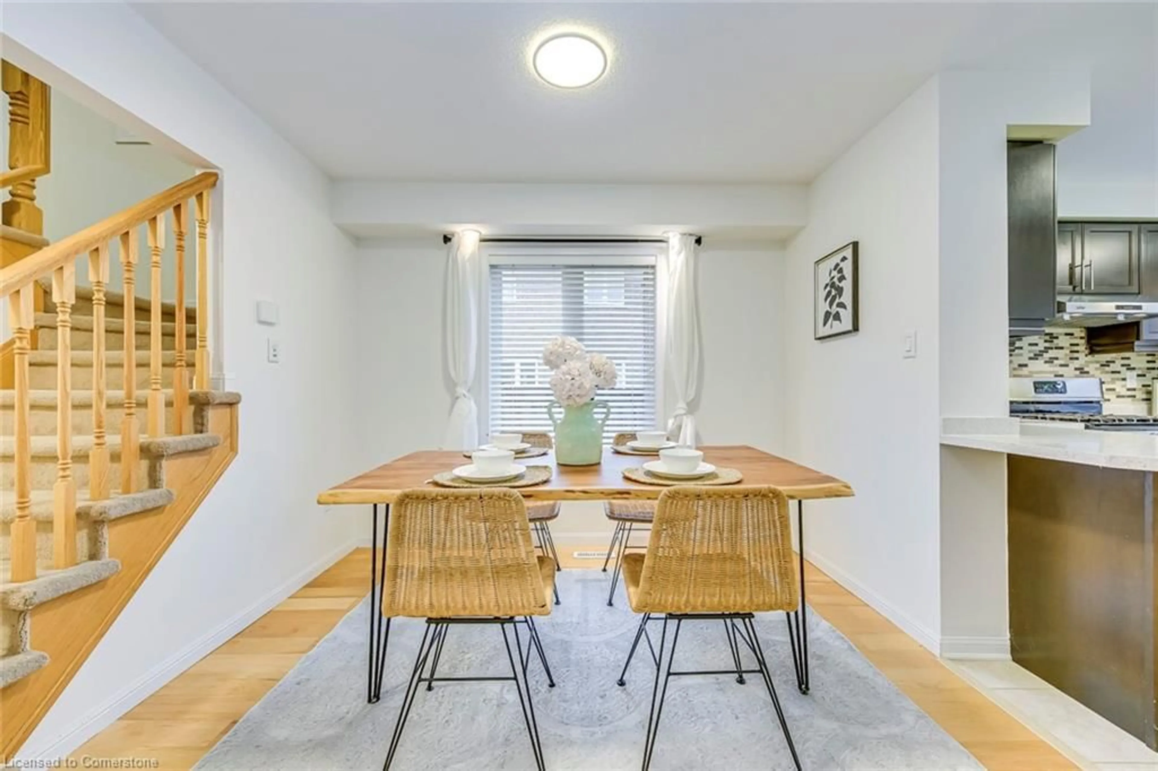 Dining room, wood/laminate floor for 614 Cargill Path, Milton Ontario L9T 7X2