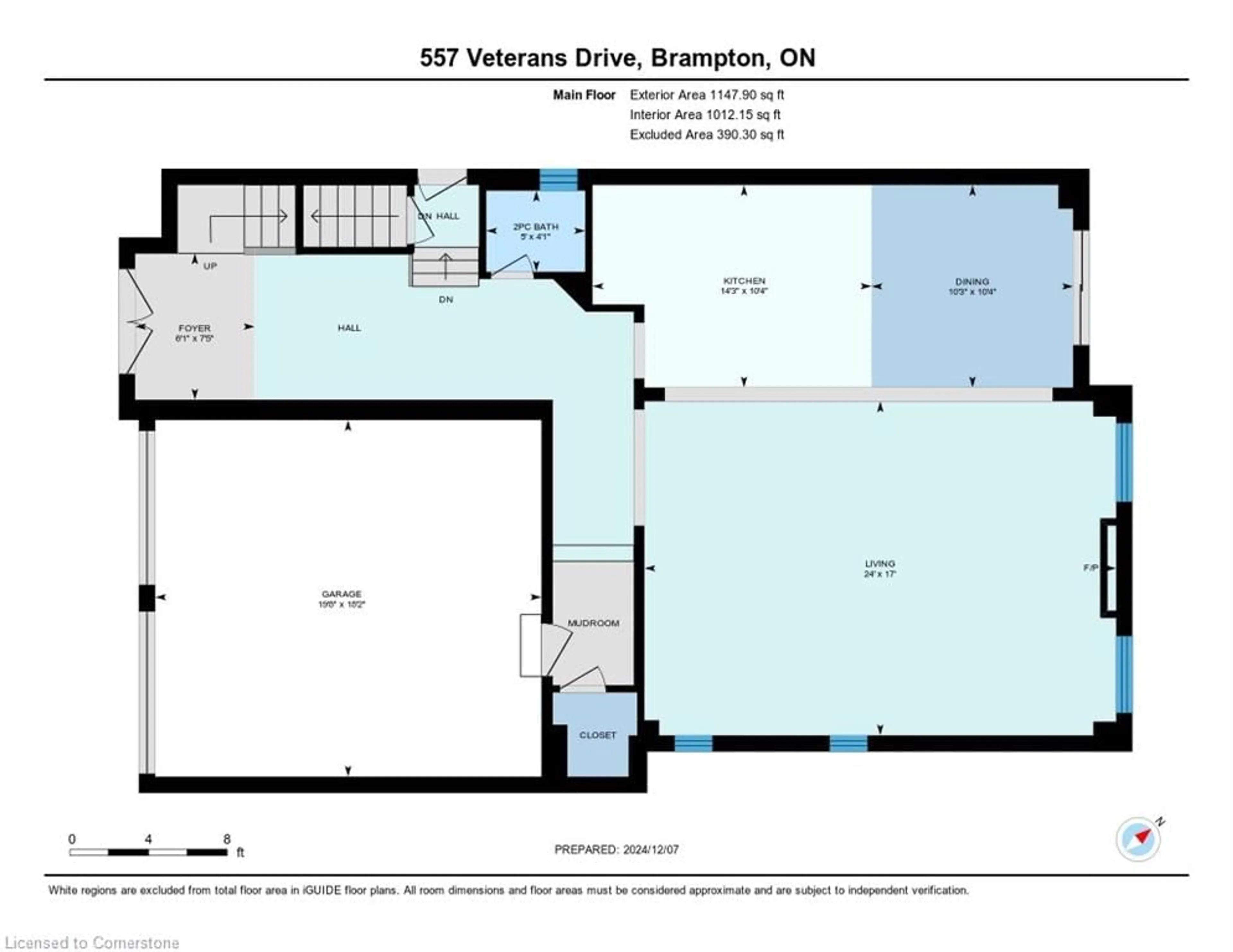 Floor plan for 557 Veterans Dr, Brampton Ontario L7A 5A6