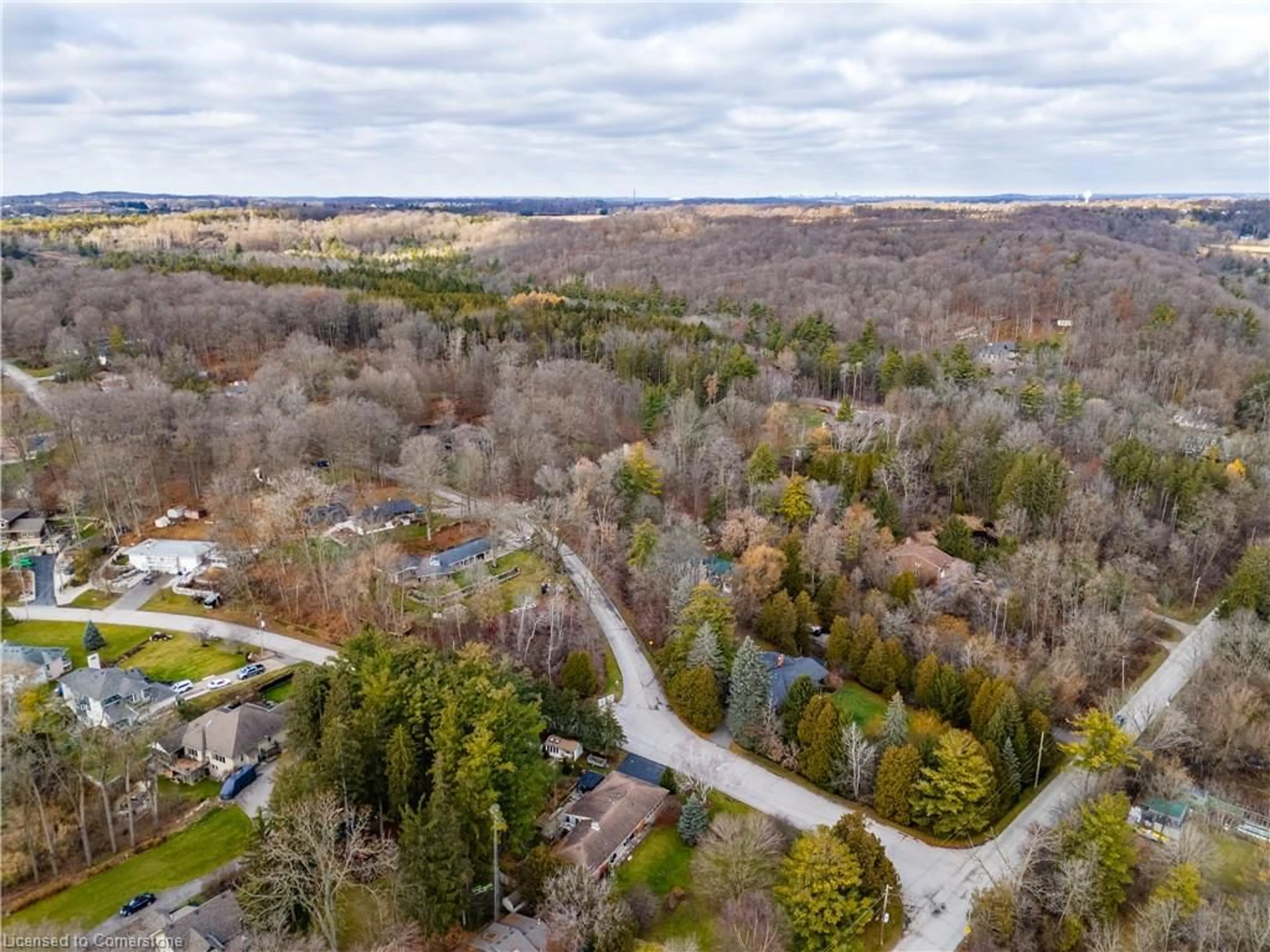 A pic from outside/outdoor area/front of a property/back of a property/a pic from drone, forest/trees view for 63 Sylvan Dr, Cambridge Ontario N1R 5S5