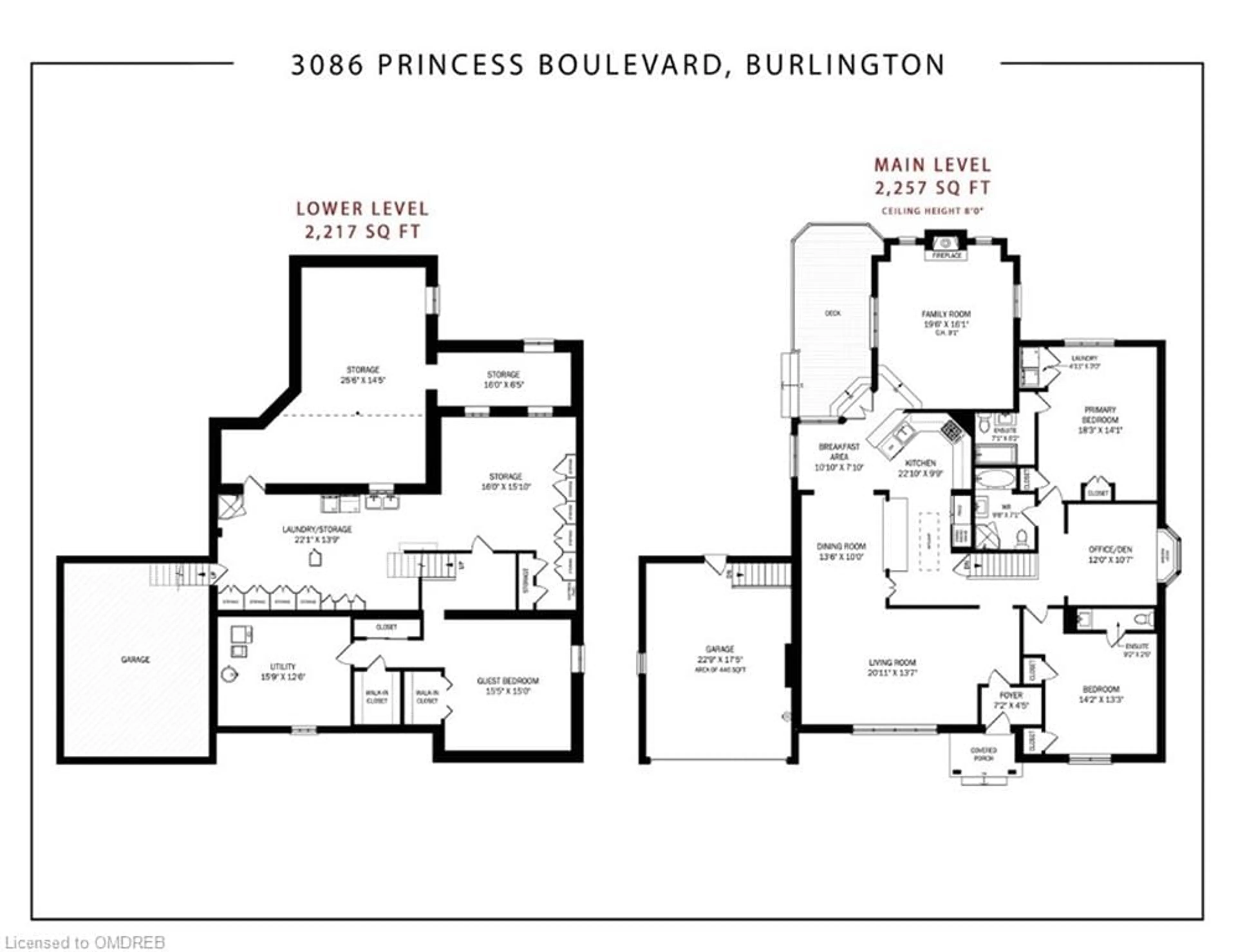 Floor plan for 3086 Princess Blvd, Burlington Ontario L7N 1G2