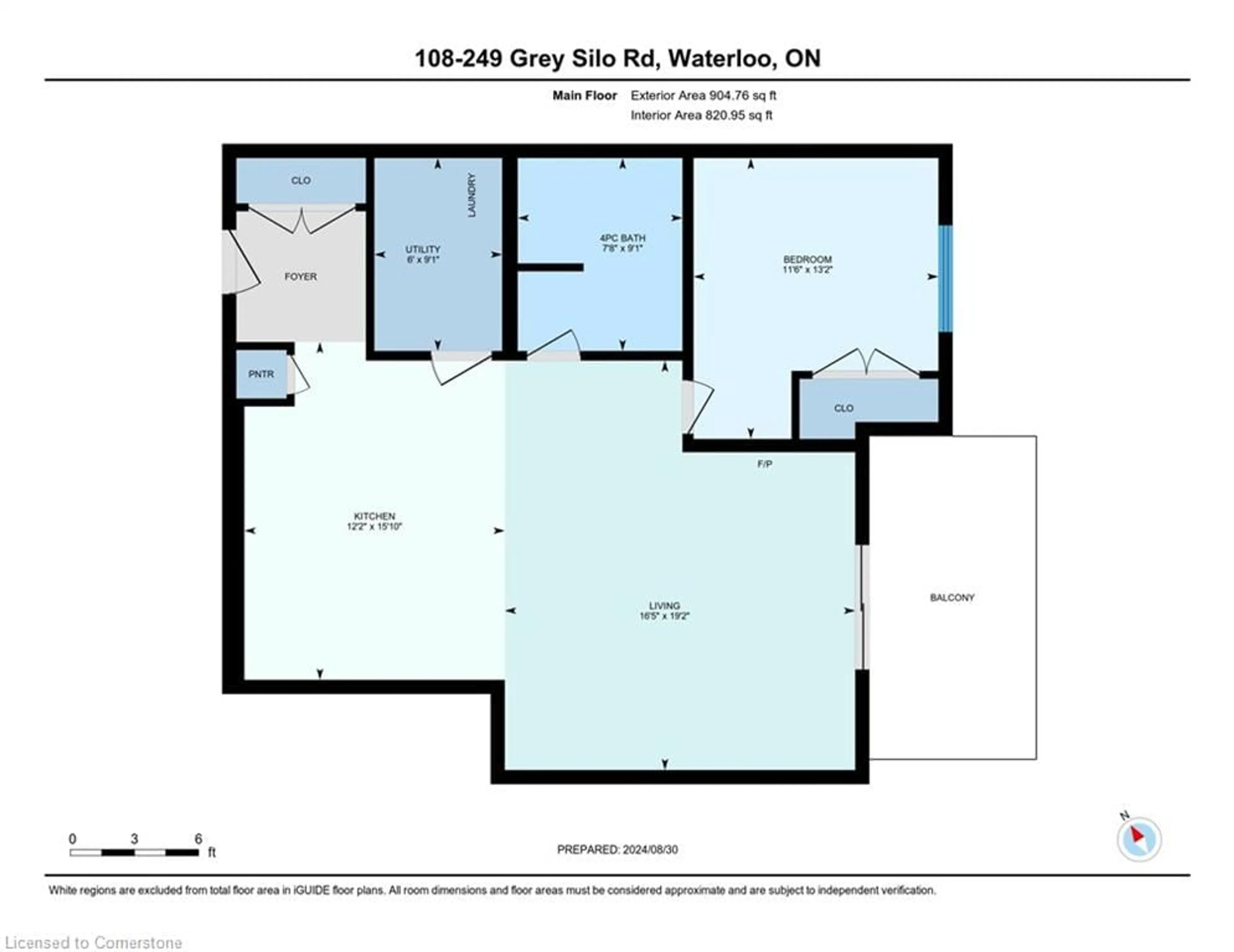 Floor plan for 249 Grey Silo Rd #108, Waterloo Ontario N2K 0G8