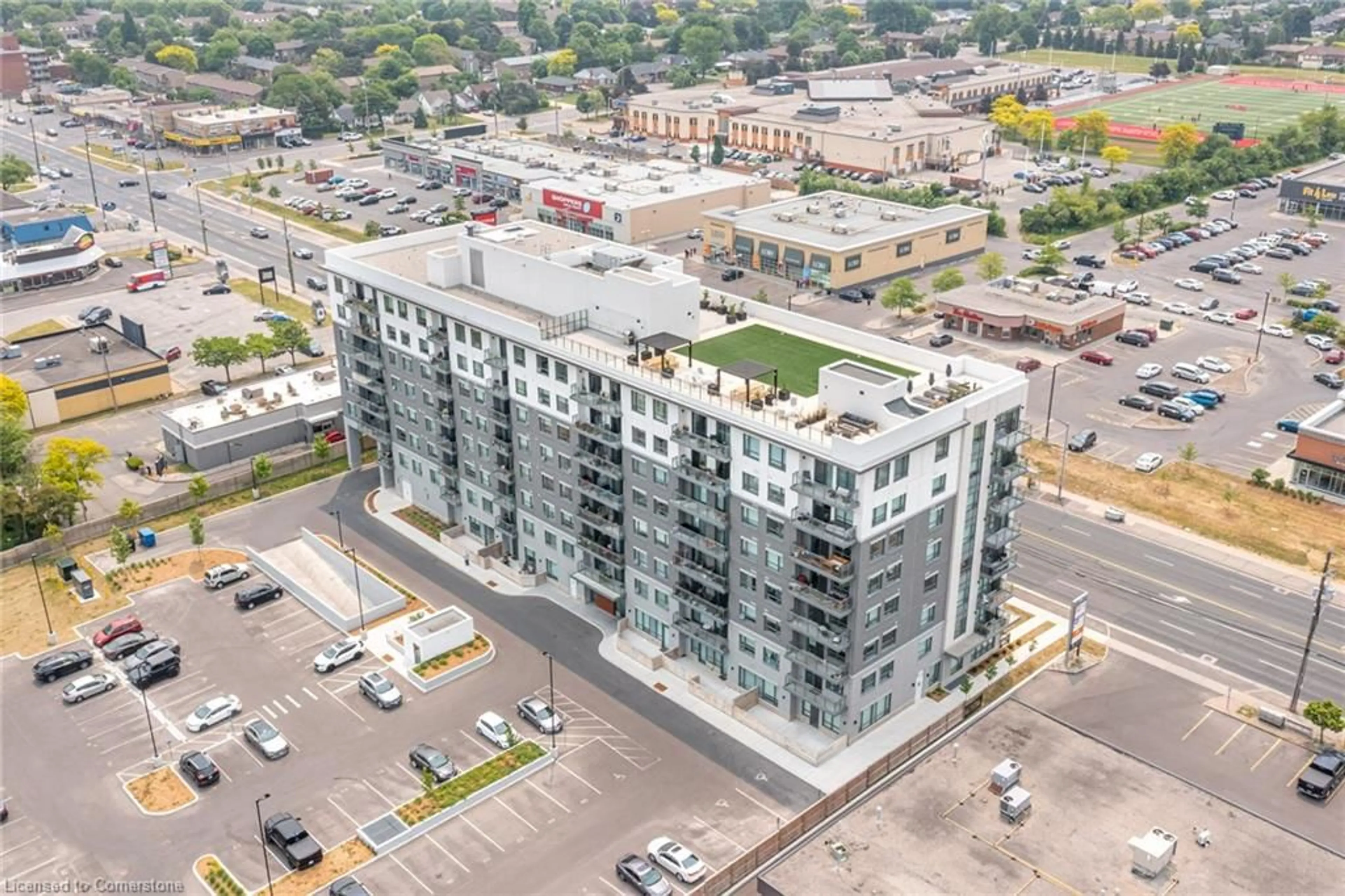 A pic from outside/outdoor area/front of a property/back of a property/a pic from drone, city buildings view from balcony for 121 #8 Hwy #416, Stoney Creek Ontario L8G 1C1