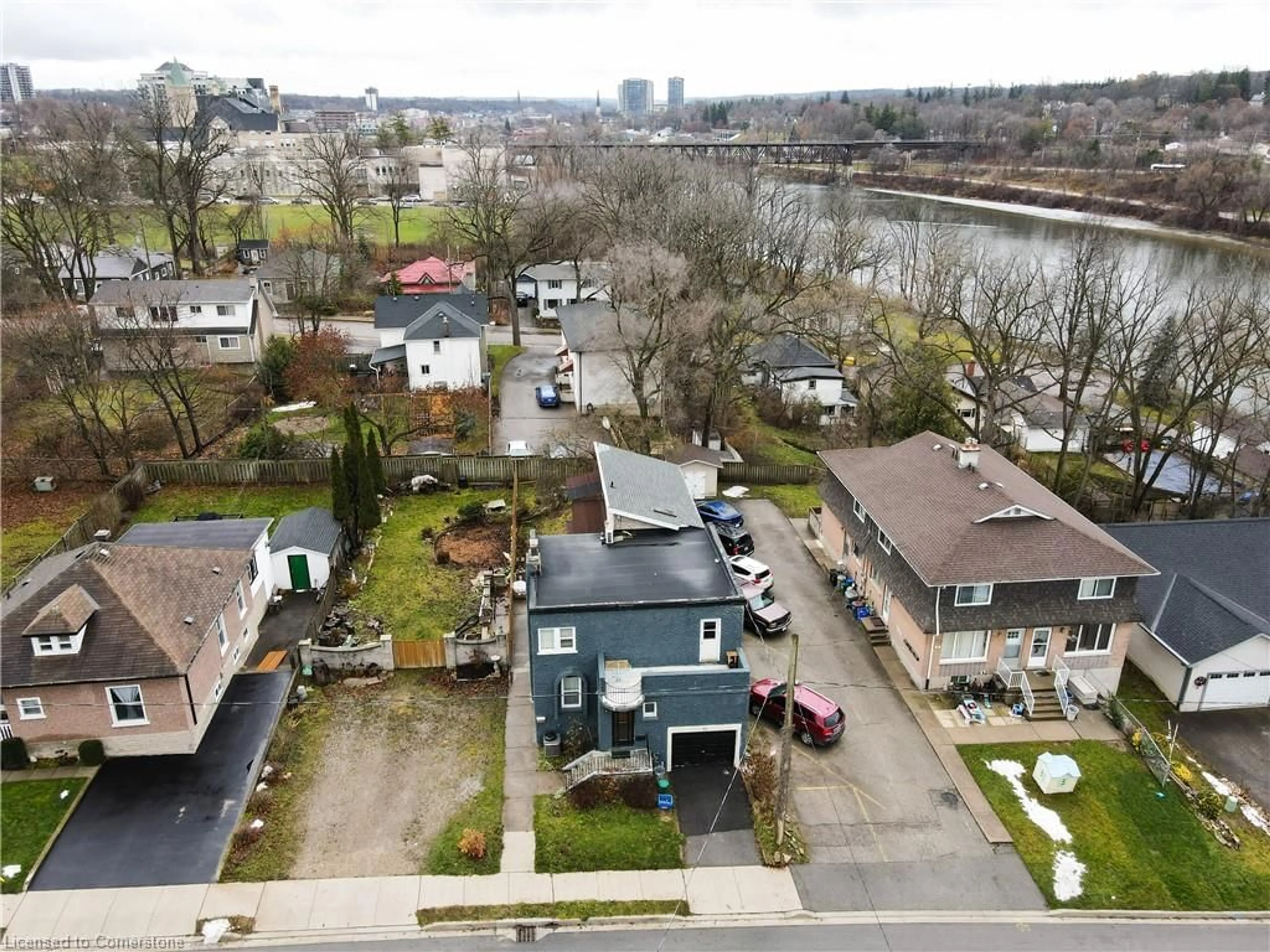 A pic from outside/outdoor area/front of a property/back of a property/a pic from drone, water/lake/river/ocean view for 15 Todd St #LOT 2, Cambridge Ontario N1R 1G6