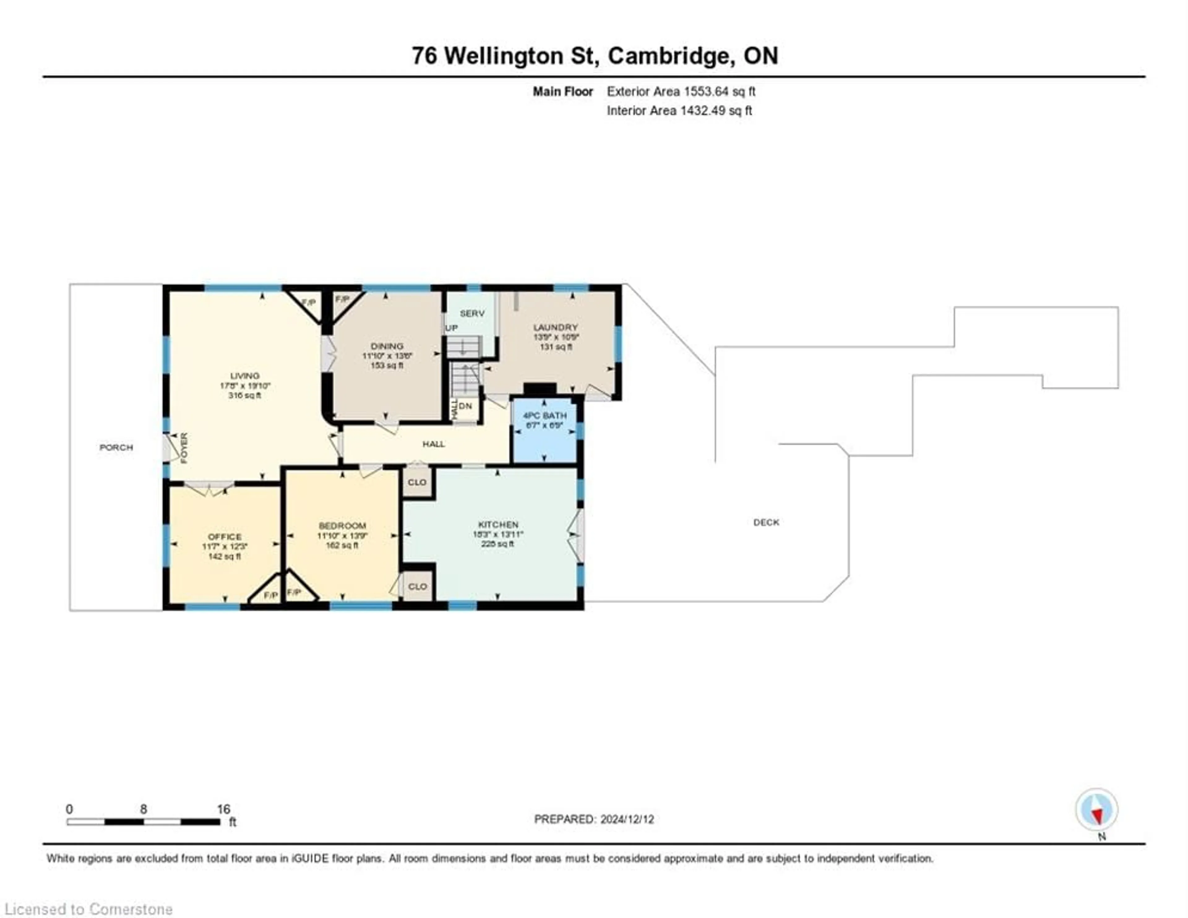 Floor plan for 76 Wellington St, Cambridge Ontario N1R 3Y7