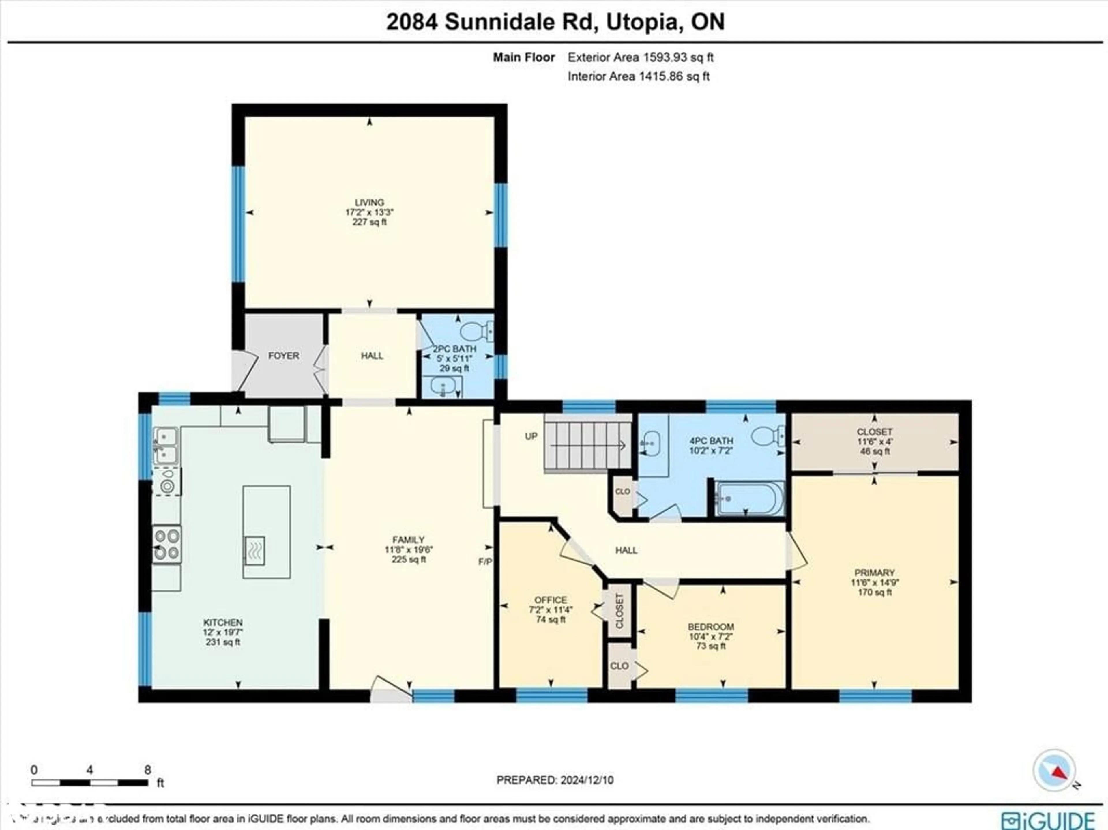 Floor plan for 2084 Sunnidale Rd, Utopia Ontario L0M 1T2