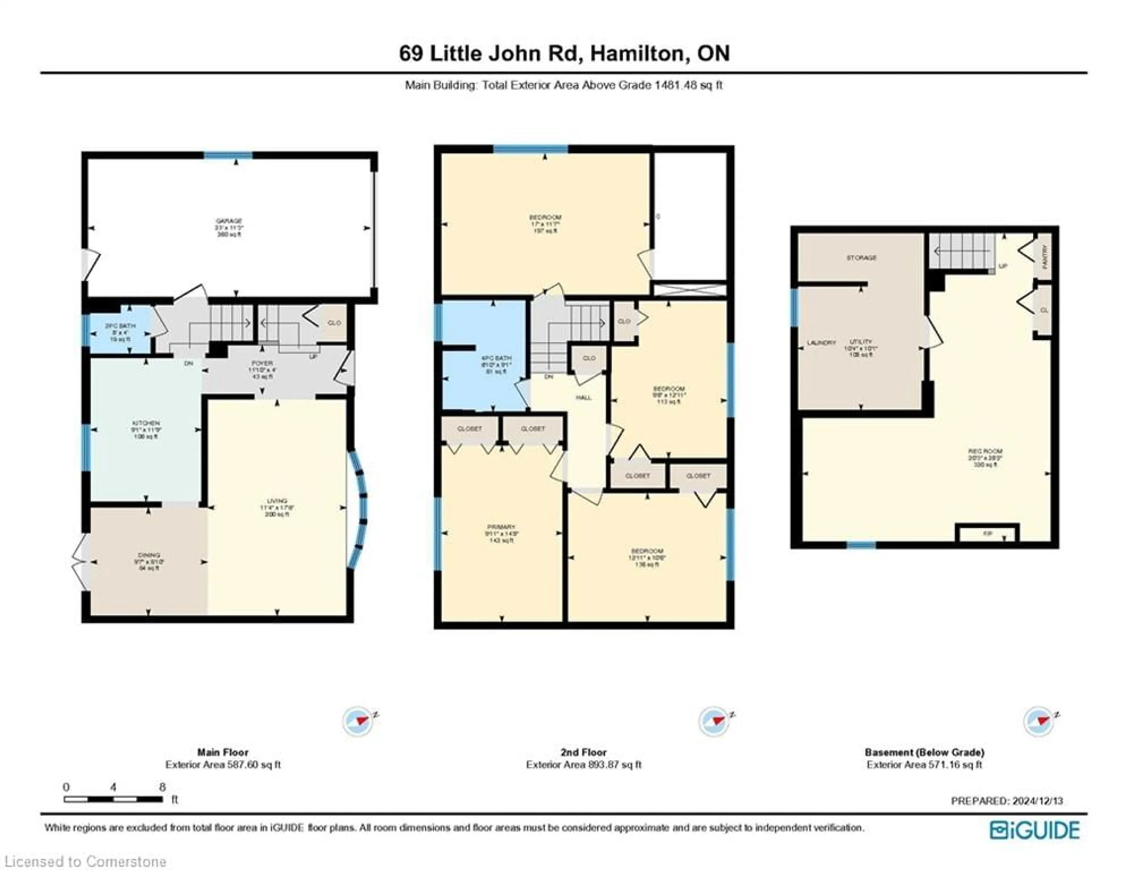 Floor plan for 69 Little John Rd, Hamilton Ontario L9H 4G9