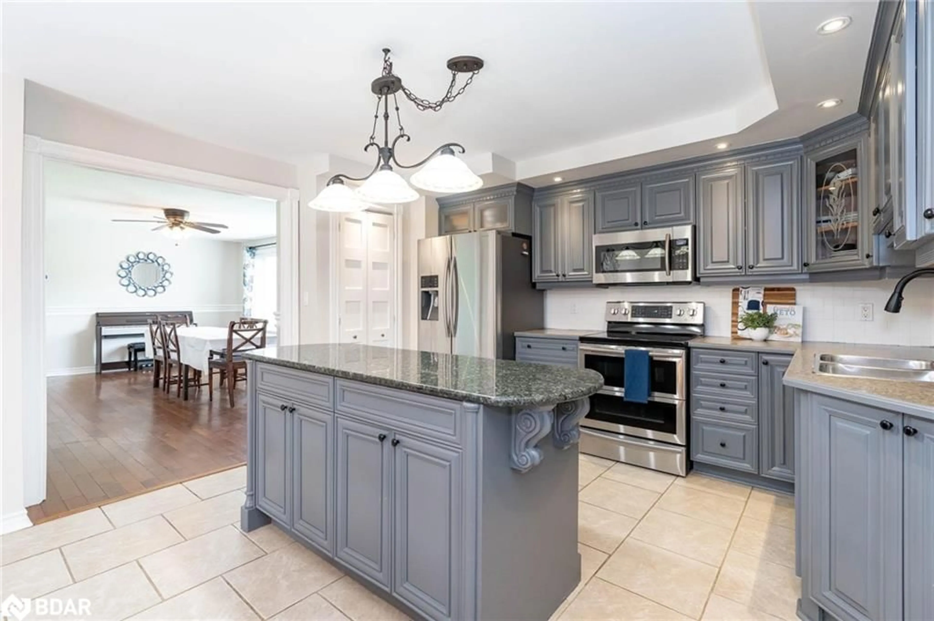 Open concept kitchen, ceramic/tile floor for 3686 Mccarthy Dr, New Lowell Ontario L0M 1N0