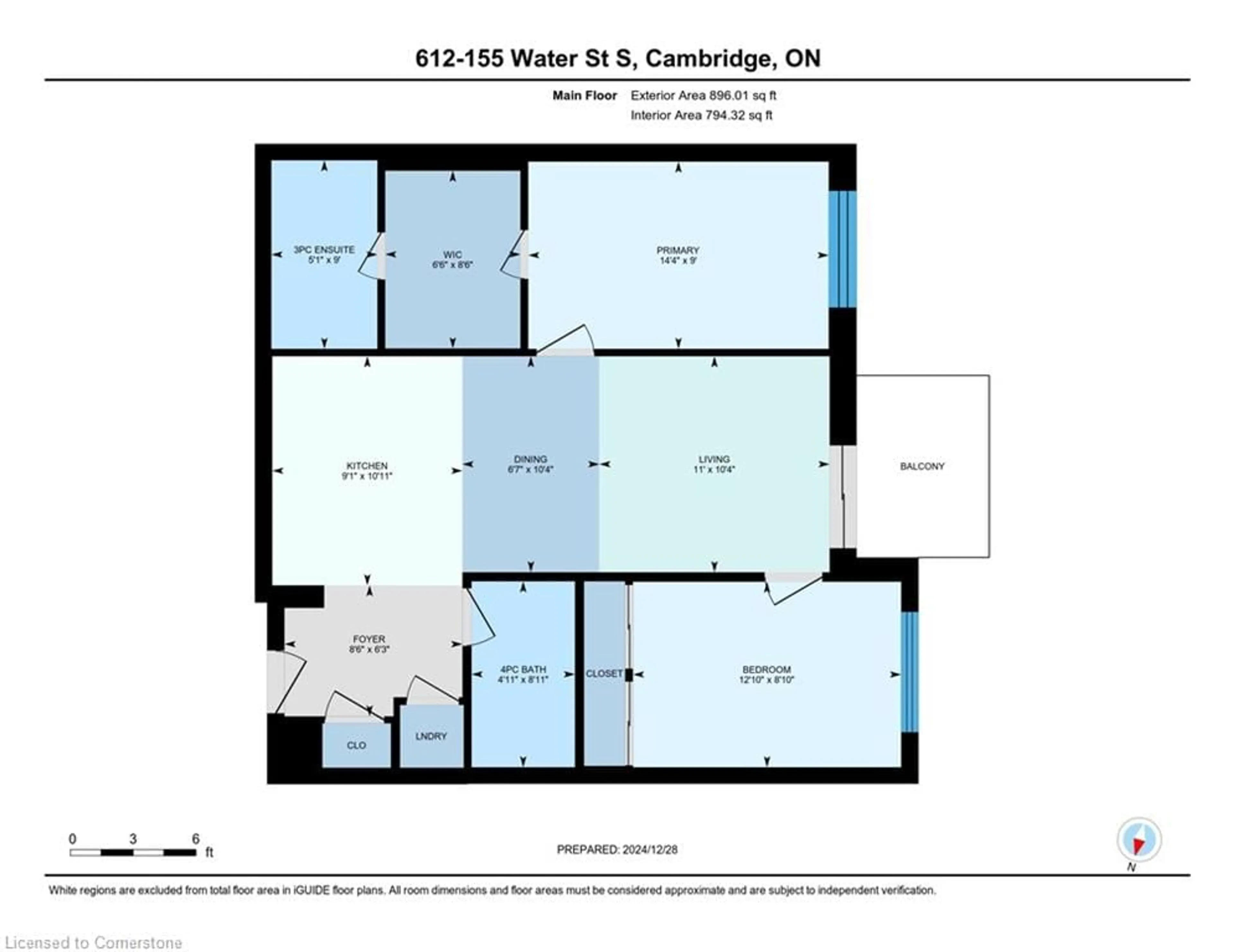 Floor plan for 155 Water St #612, Cambridge Ontario N1R 3E3