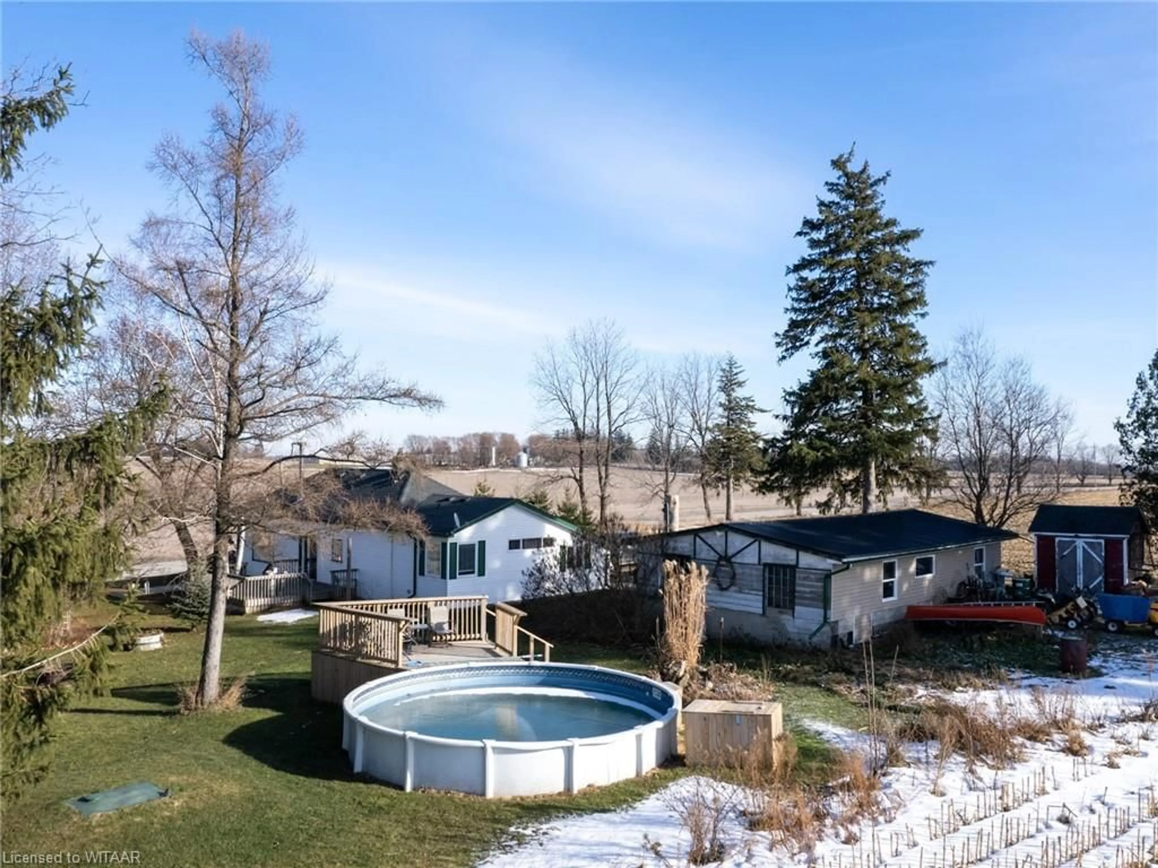 A pic from outside/outdoor area/front of a property/back of a property/a pic from drone, water/lake/river/ocean view for 474593 Dodge Line, Beachville Ontario N0J 1A0