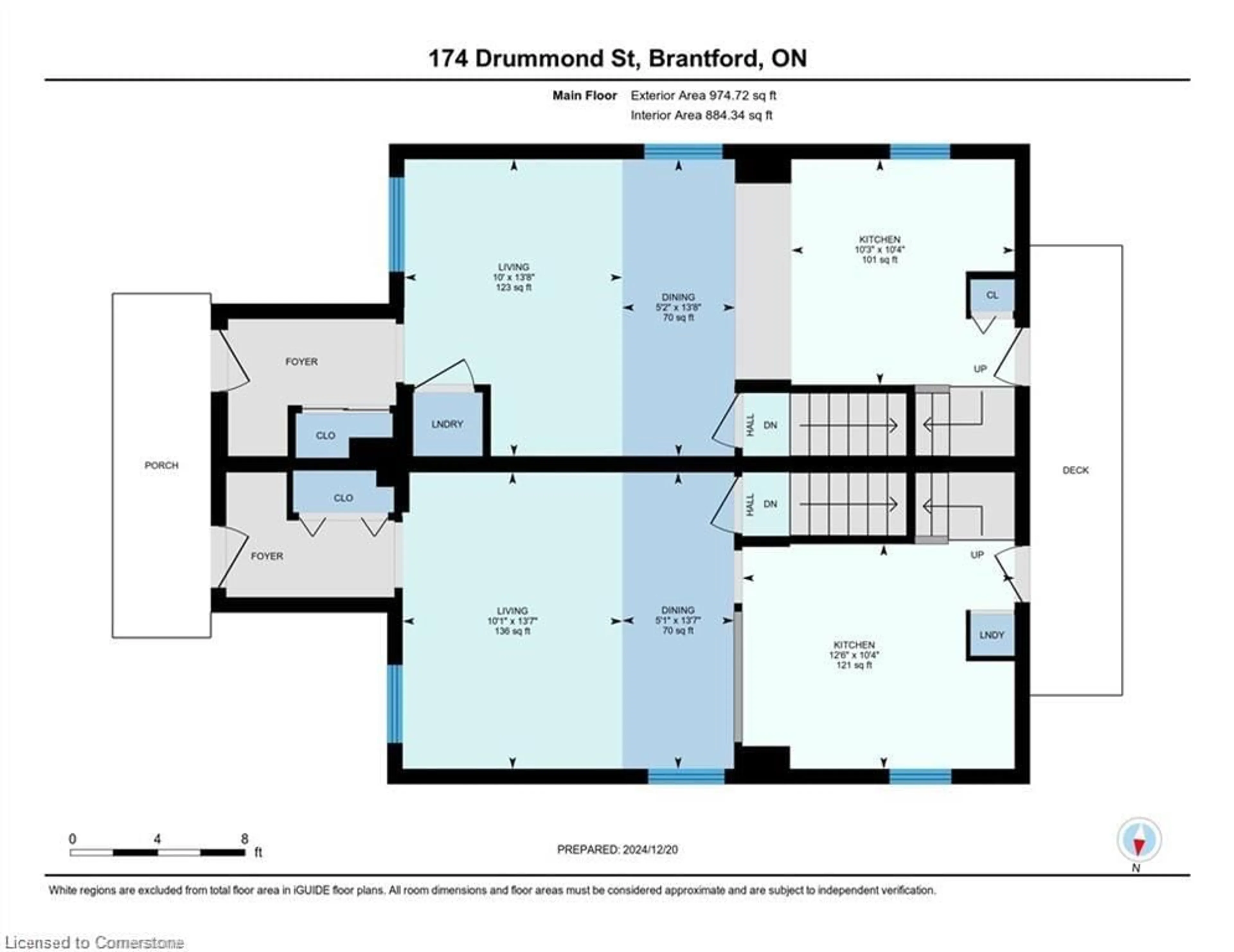 Floor plan for 174 & 176 Drummond St, Brantford Ontario N3S 6A7