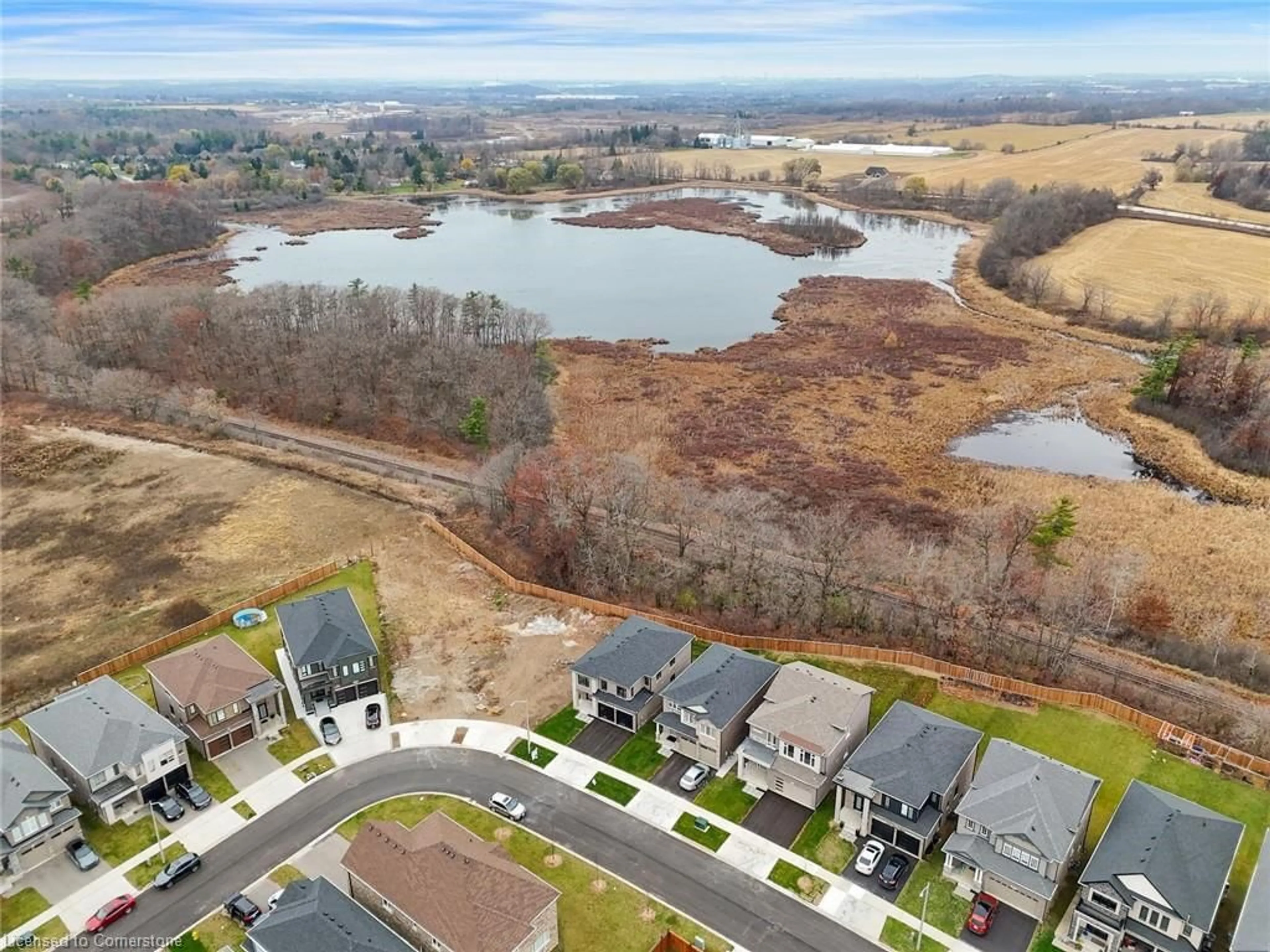 A pic from outside/outdoor area/front of a property/back of a property/a pic from drone, water/lake/river/ocean view for 224 Freure Dr, Cambridge Ontario N1S 0B9