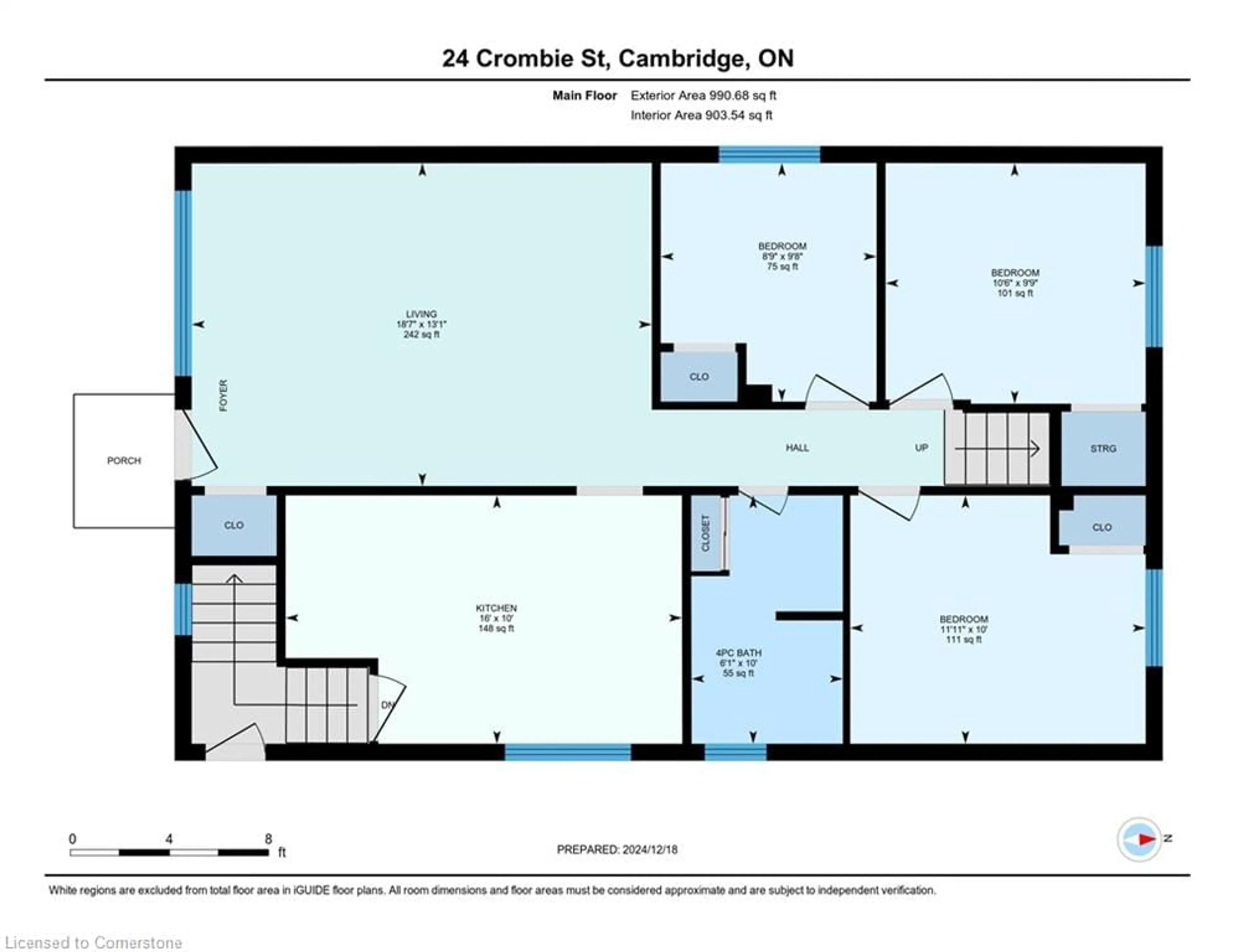 Floor plan for 24 Crombie St, Cambridge Ontario N1S 1Y4