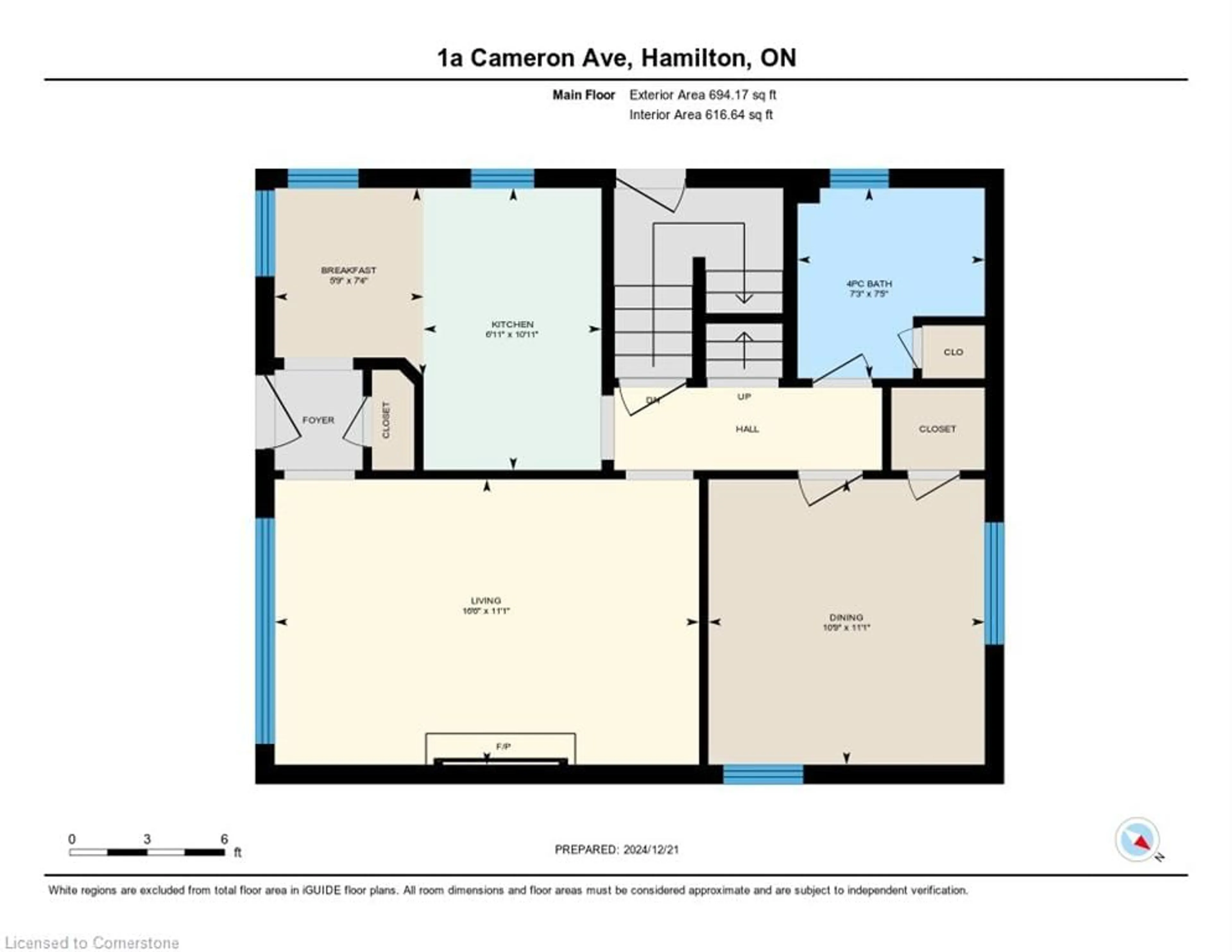 Floor plan for 1A Cameron Ave, Hamilton Ontario L9H 1P4