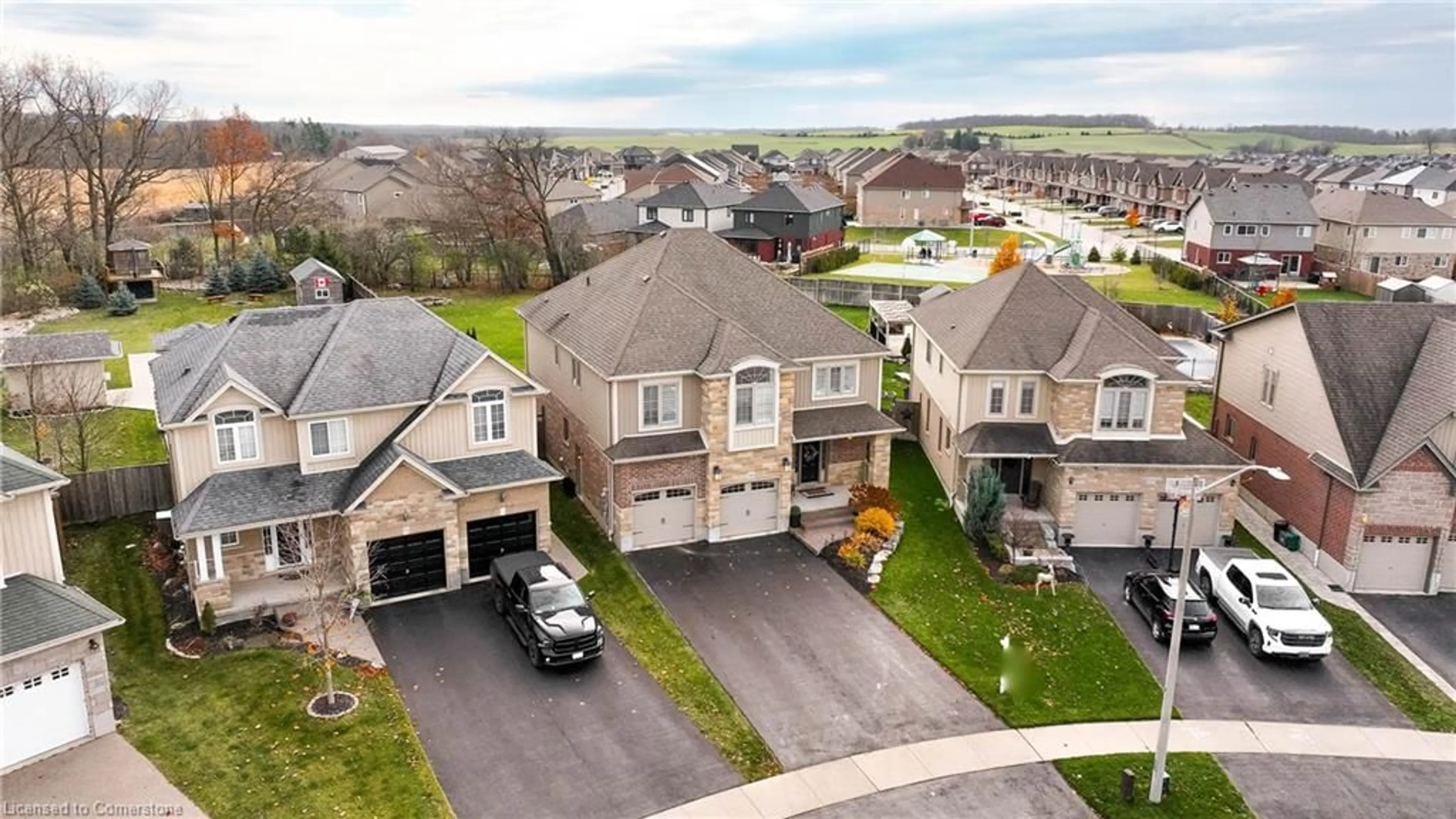 A pic from outside/outdoor area/front of a property/back of a property/a pic from drone, street for 126 Robert Simone Way, Ayr Ontario N0B 1E0