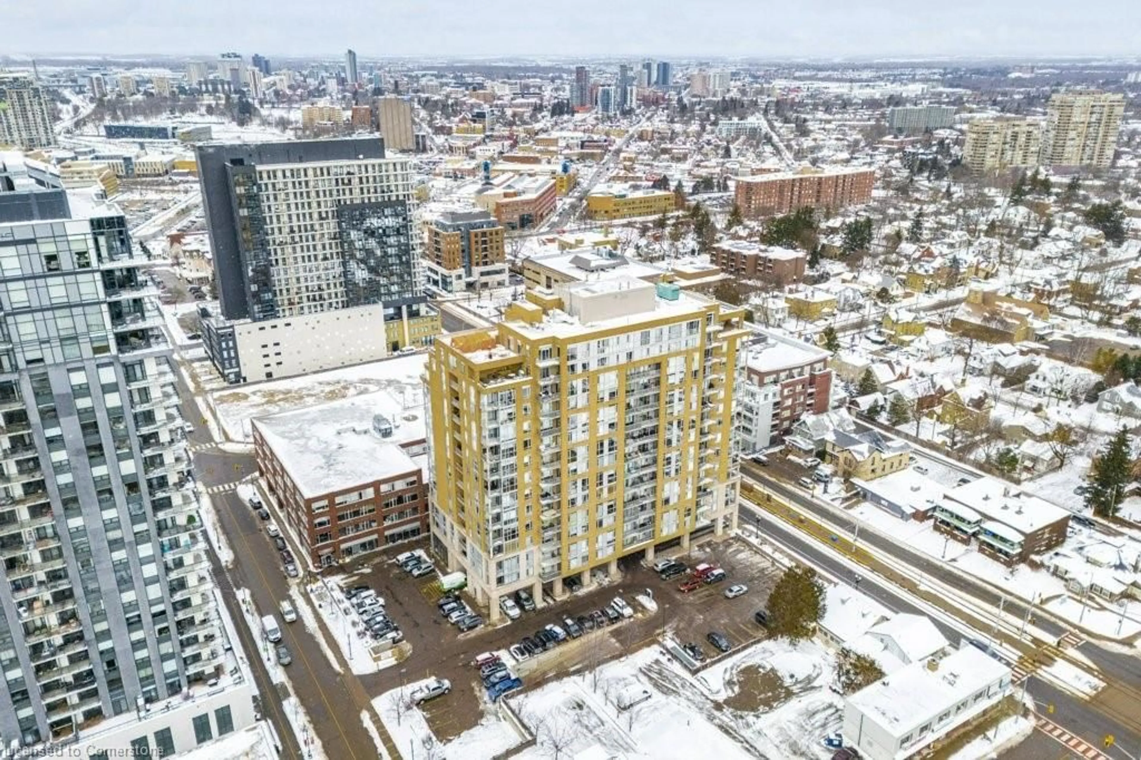 A pic from outside/outdoor area/front of a property/back of a property/a pic from drone, city buildings view from balcony for 191 King St #1108, Waterloo Ontario N2J 1R1