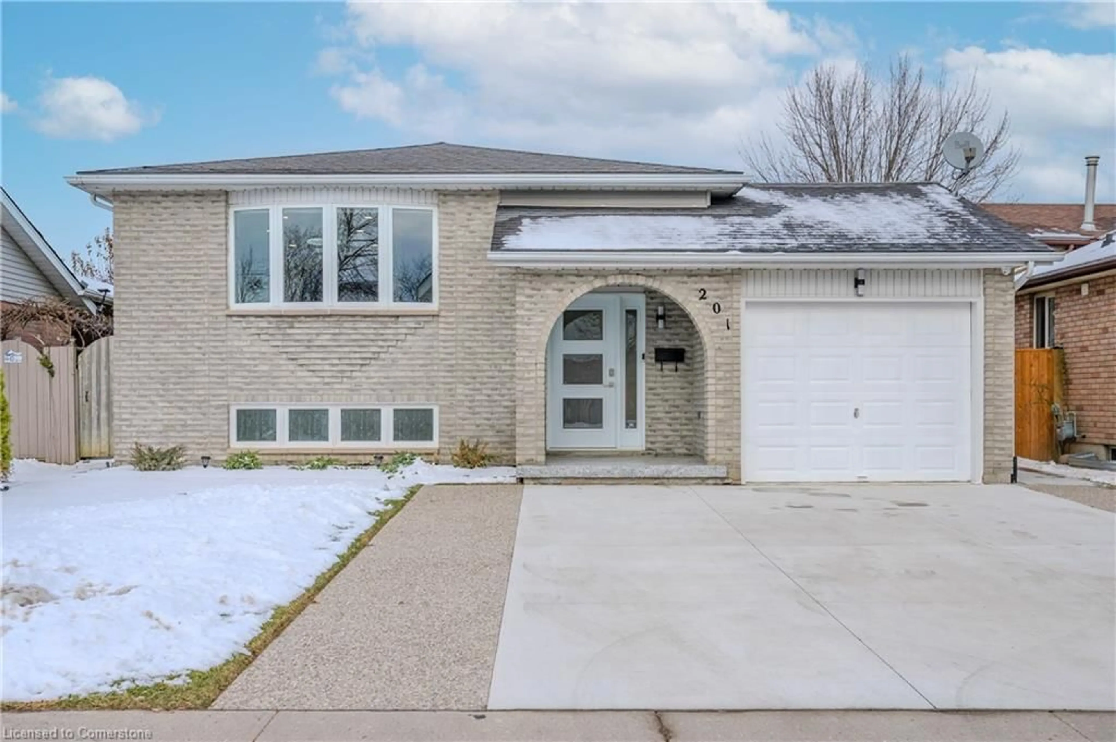 Home with brick exterior material, street for 201 Erinbrook Dr, Kitchener Ontario N2E 3K5