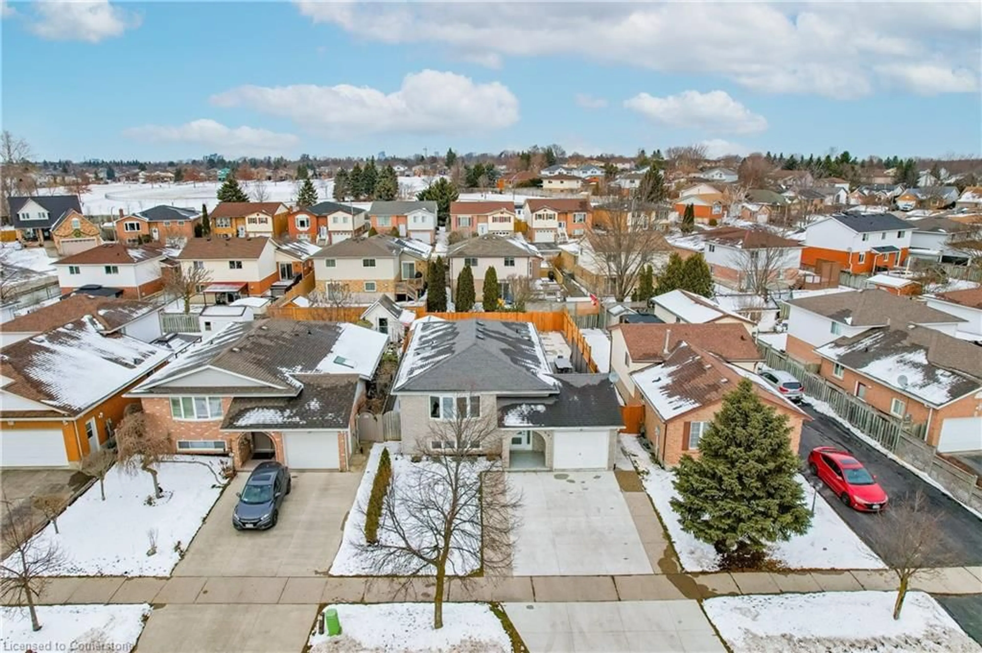 A pic from outside/outdoor area/front of a property/back of a property/a pic from drone, street for 201 Erinbrook Dr, Kitchener Ontario N2E 3K5