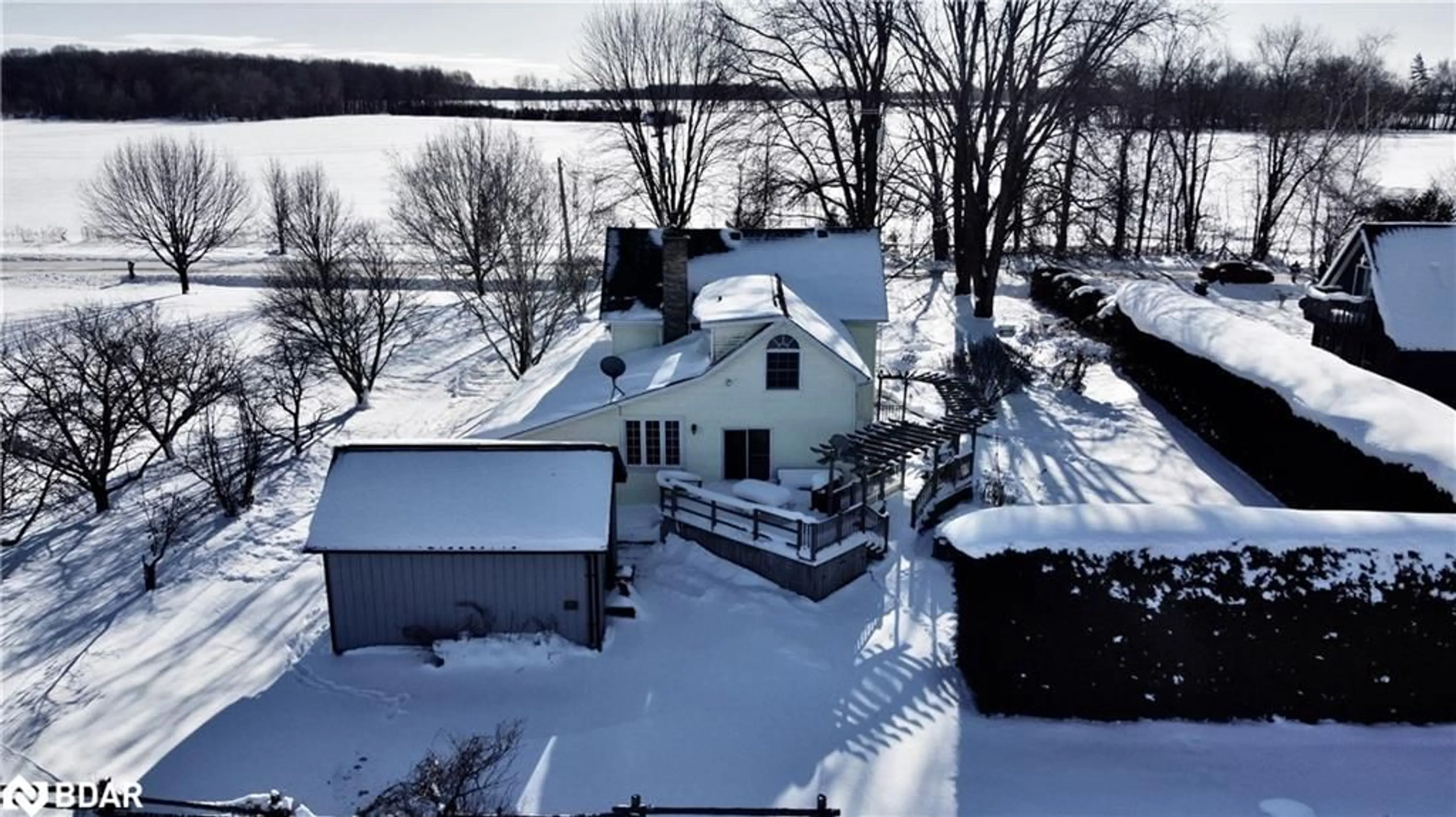 A pic from outside/outdoor area/front of a property/back of a property/a pic from drone, water/lake/river/ocean view for 1283B Thorah Concession Road 9, Beaverton Ontario L0K 1A0