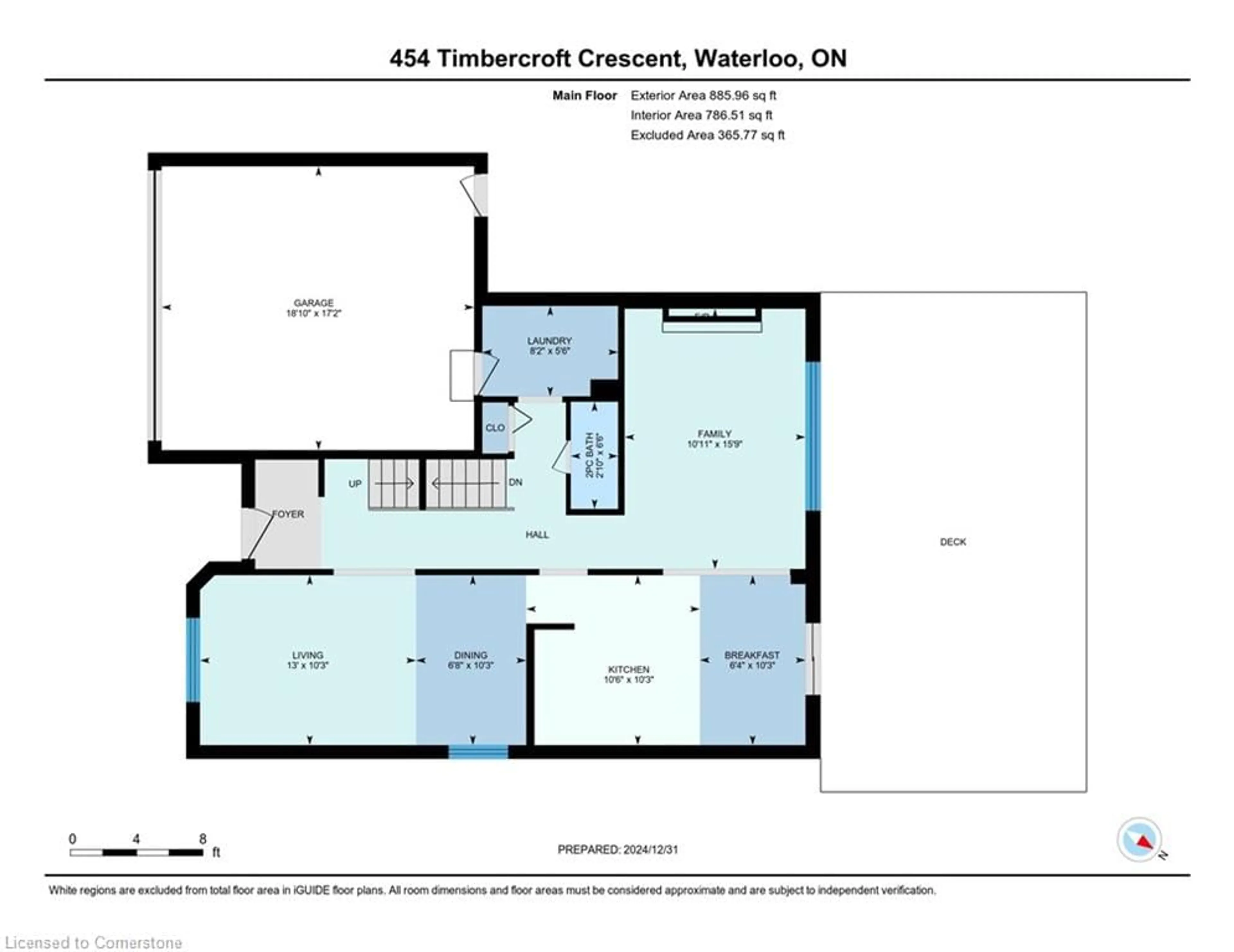 Floor plan for 454 Timbercroft Cres, Waterloo Ontario N2T 2J2