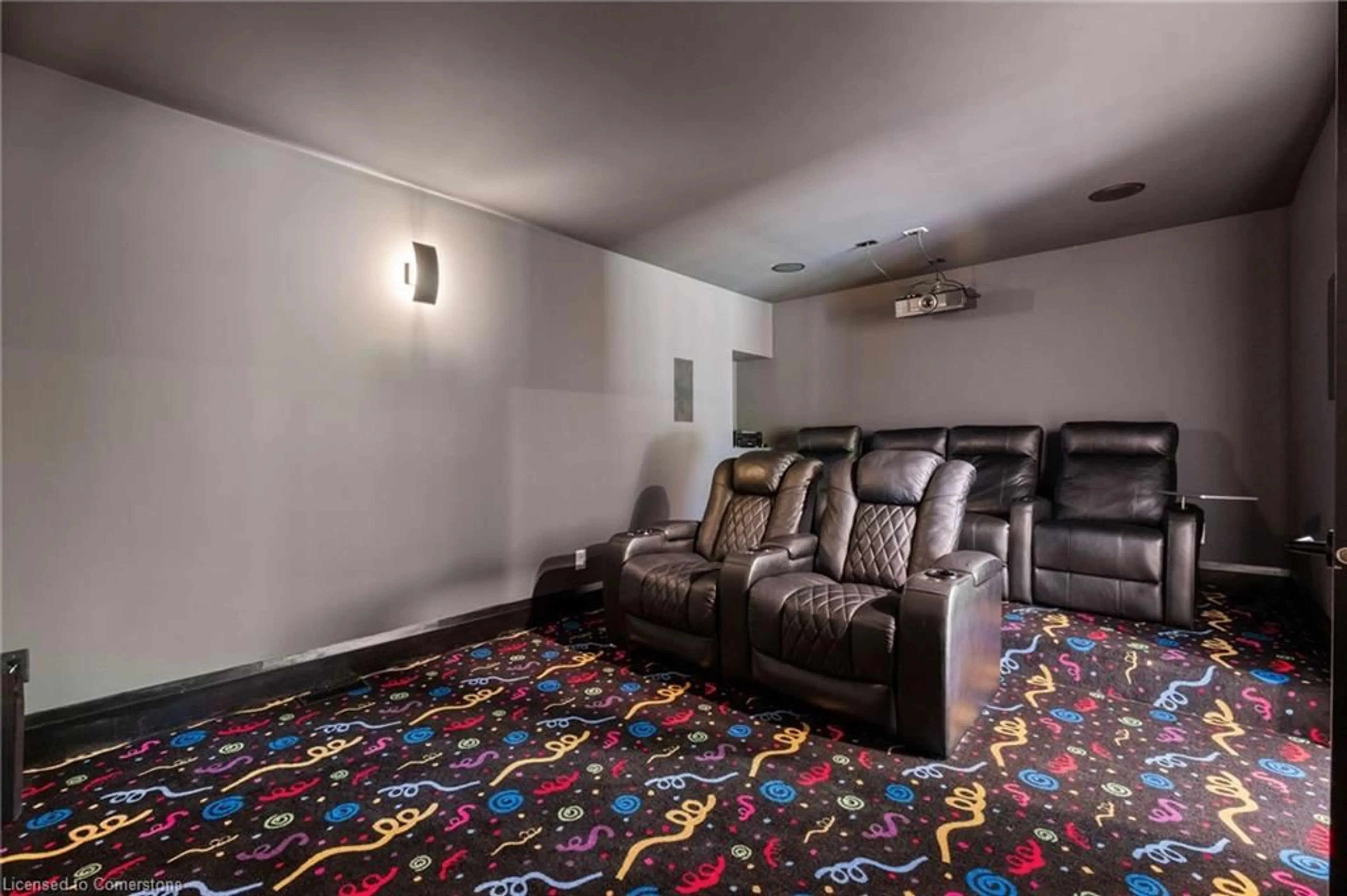 Home theater for 799 Cranston Crt, Burlington Ontario L7T 2Y6