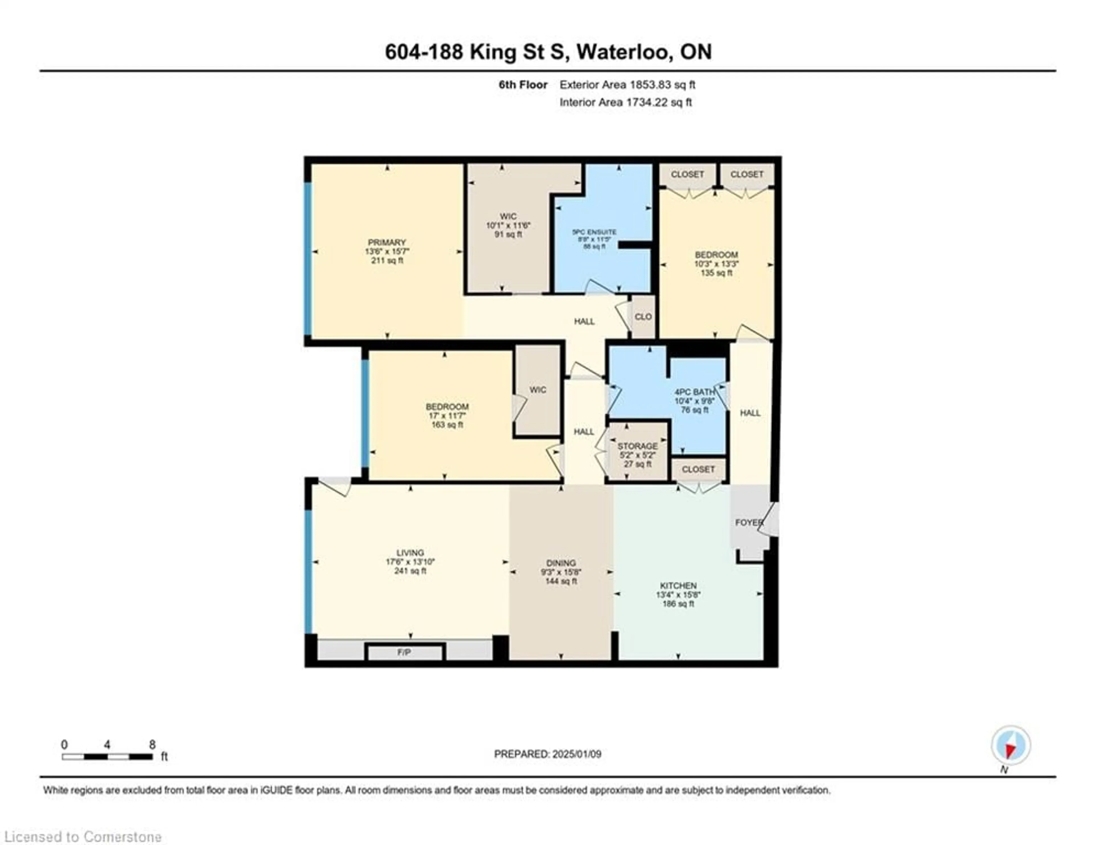 Floor plan for 188 King St #604, Waterloo Ontario N2J 1P9