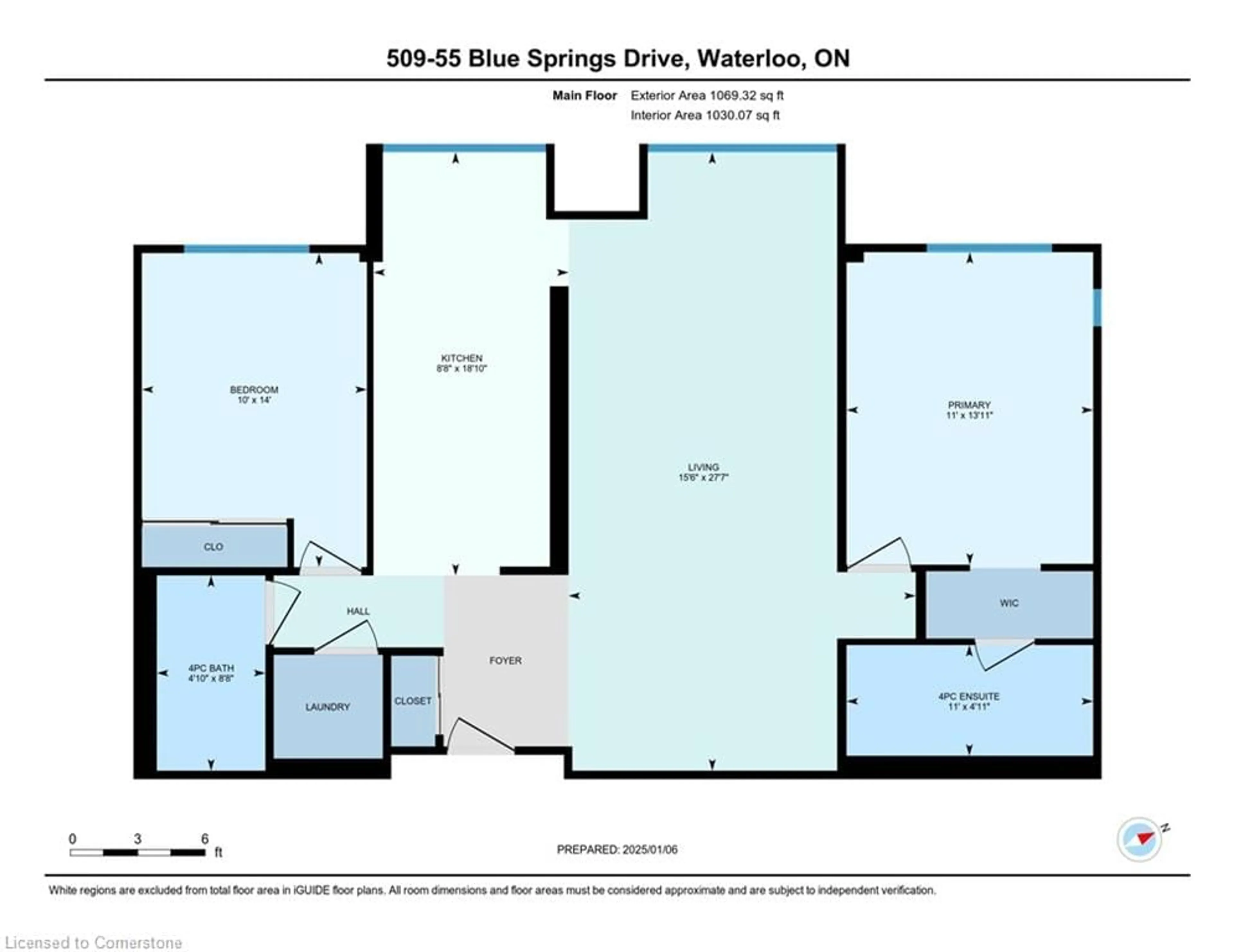 Floor plan for 55 Blue Springs Dr #509, Waterloo Ontario N2J 4T3