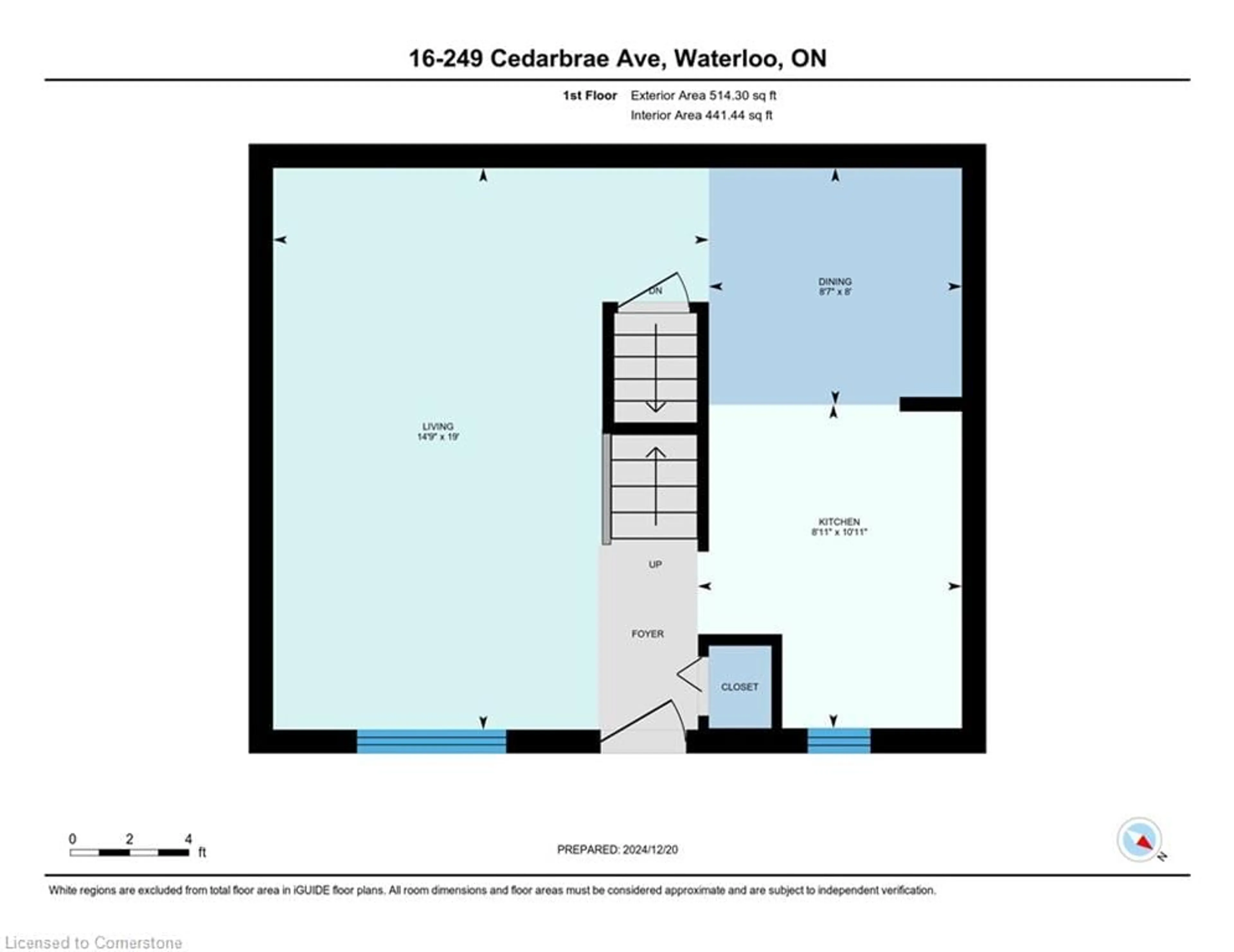 Floor plan for 249 Cedarbrae Ave #16, Waterloo Ontario N2L 4S8