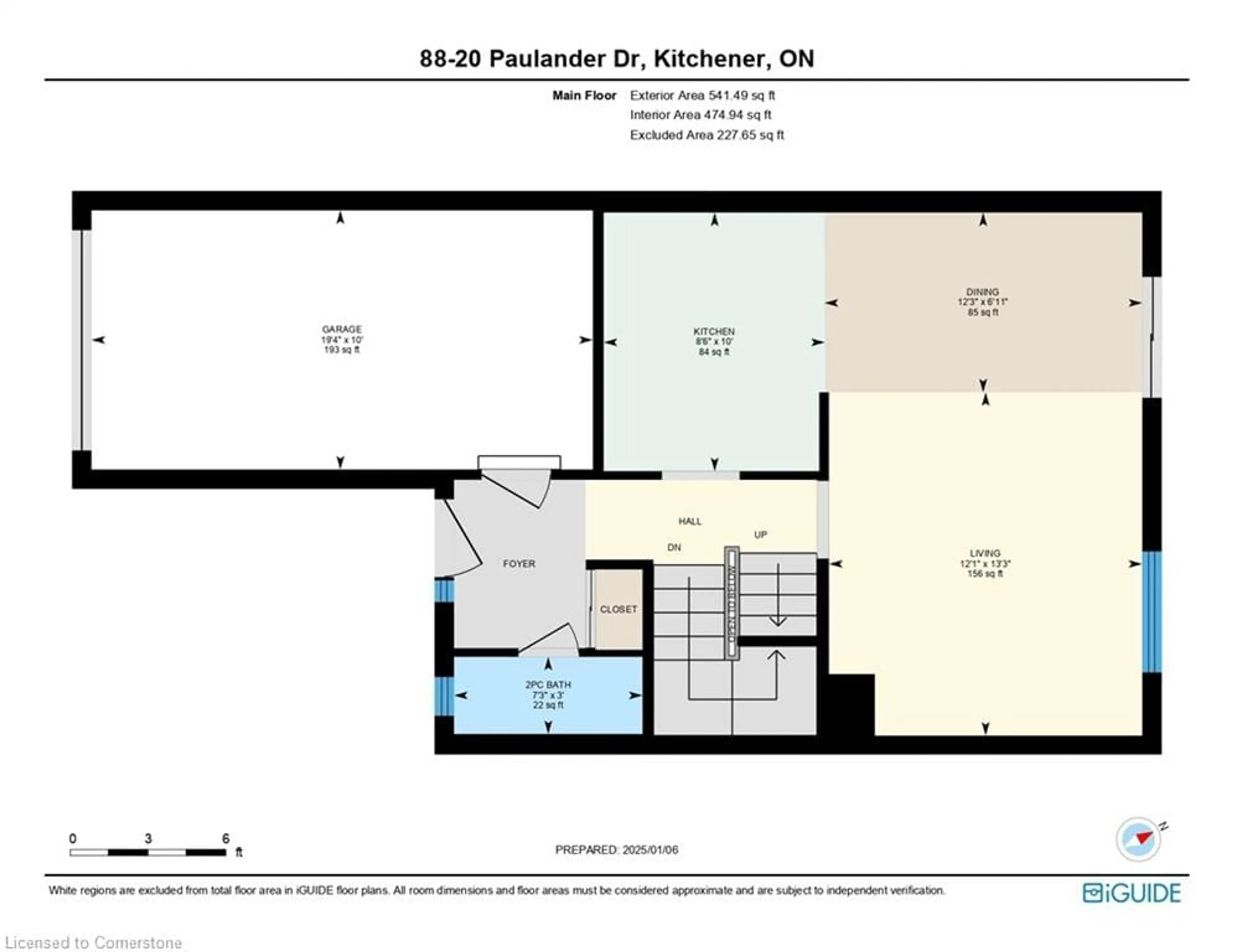 Floor plan for 20 Paulander Dr #88, Kitchener Ontario N2M 5L4