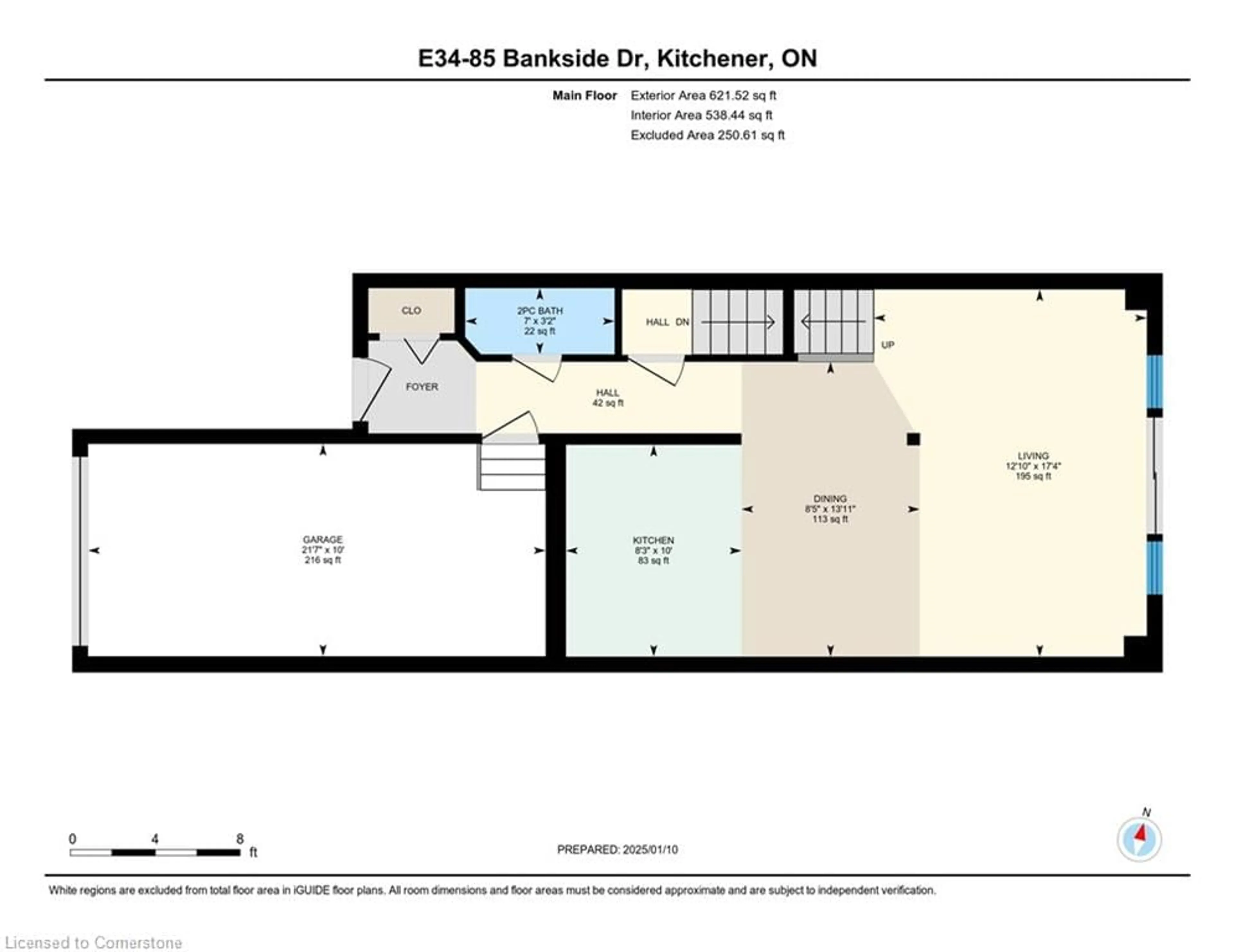 Floor plan for 85 Bankside Dr #E34, Kitchener Ontario N2N 3M4