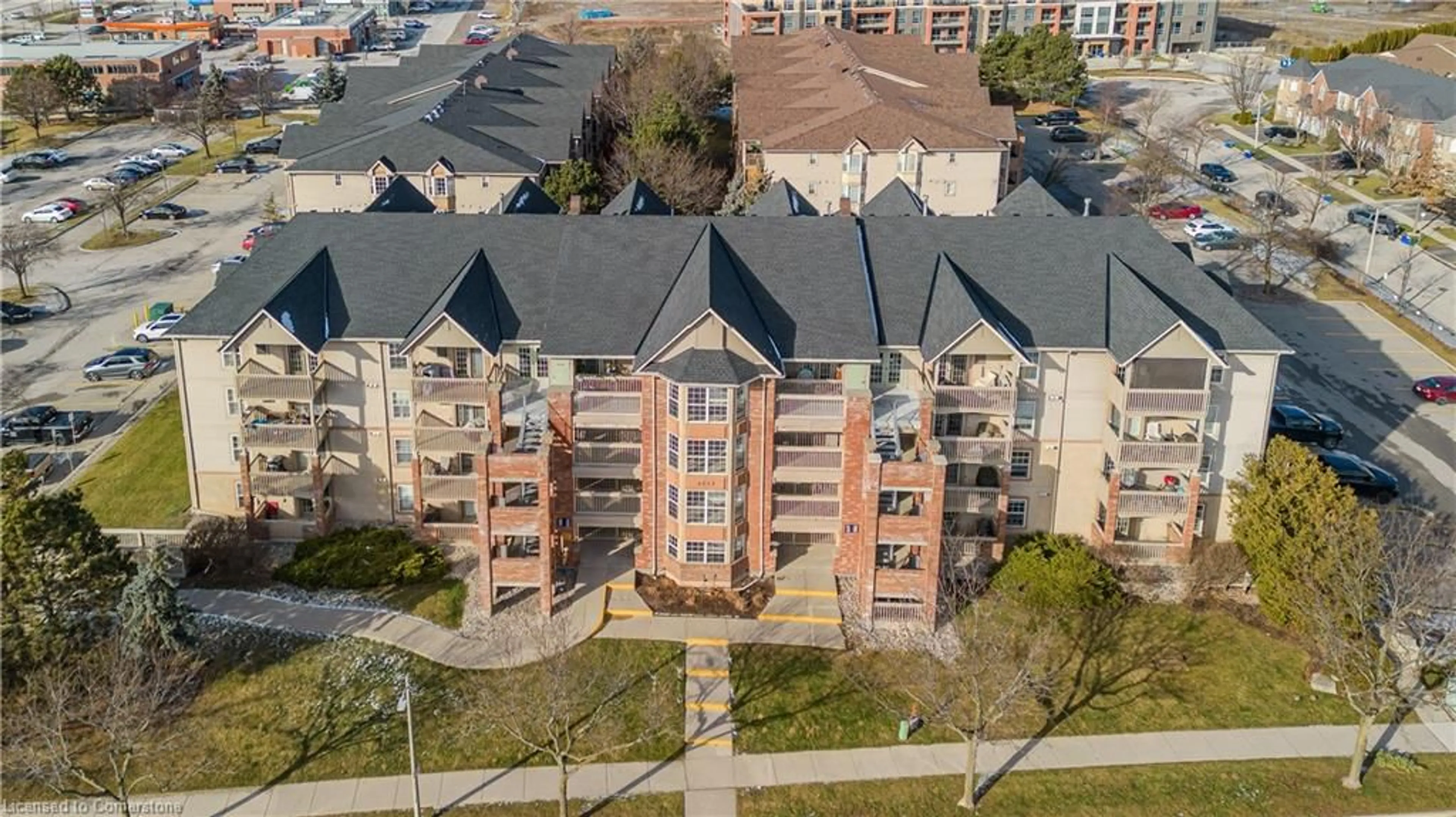 A pic from outside/outdoor area/front of a property/back of a property/a pic from drone, city buildings view from balcony for 4015 Kilmer Dr #404, Burlington Ontario L7M 4M4