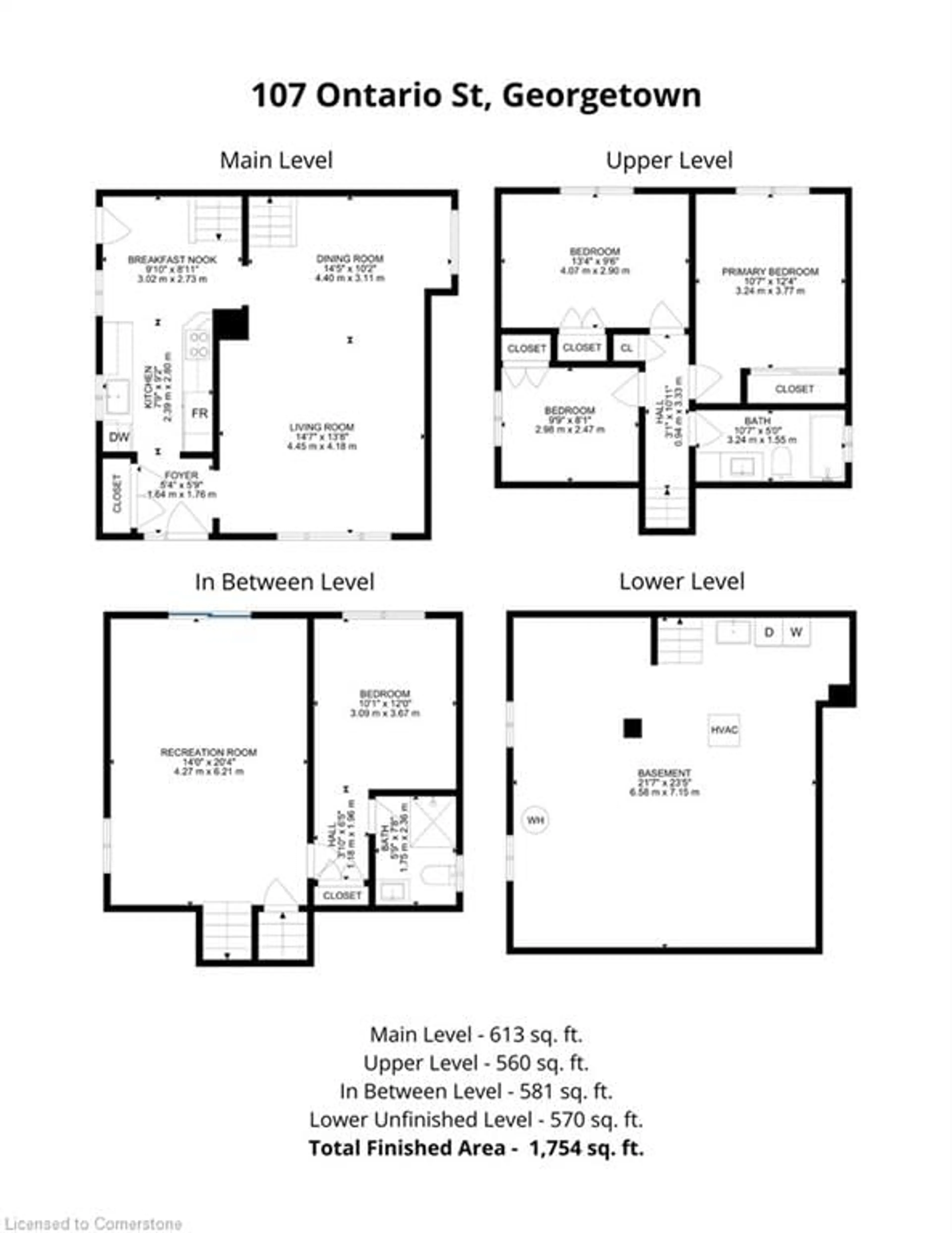 Floor plan for 107 Ontario St, Georgetown Ontario L7G 3L2